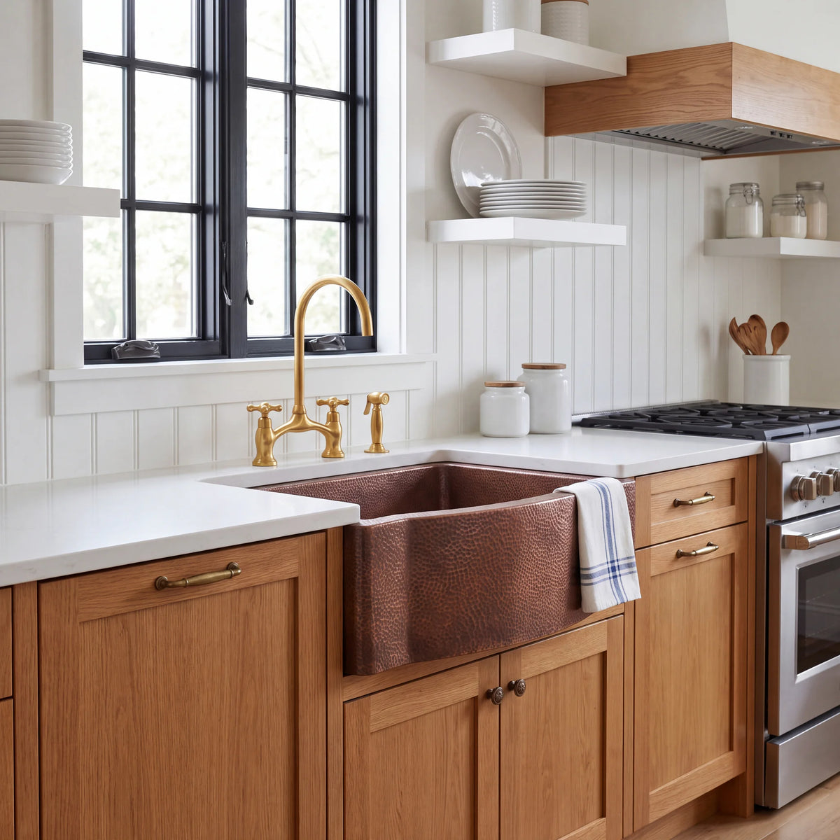 Regent Bow Front Copper Apron Sink