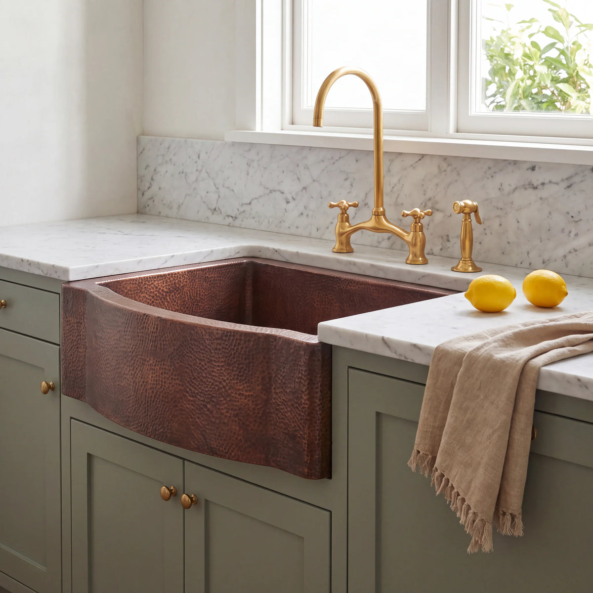 Regent Bow Front Copper Apron Sink