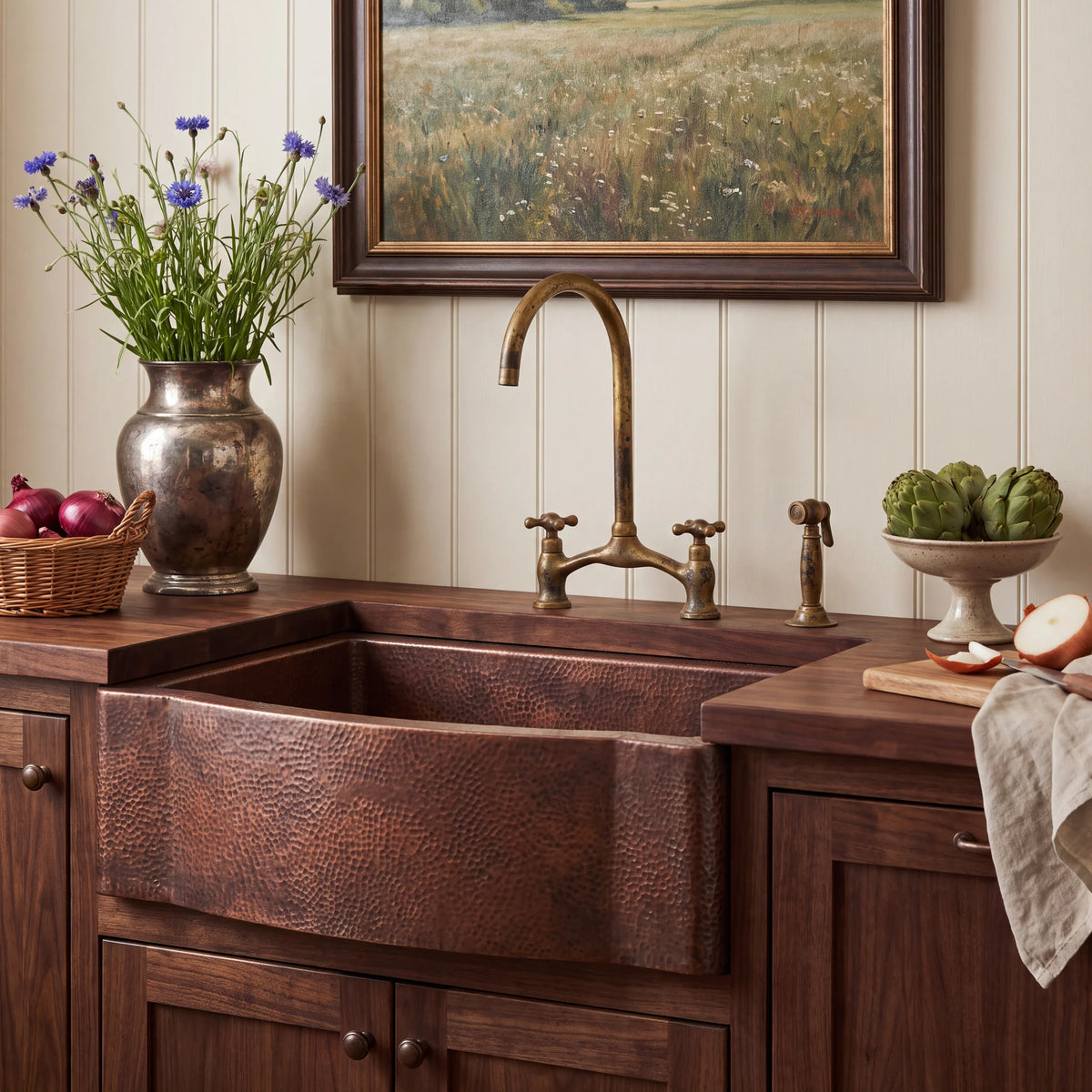 Regent Bow Front Copper Apron Sink