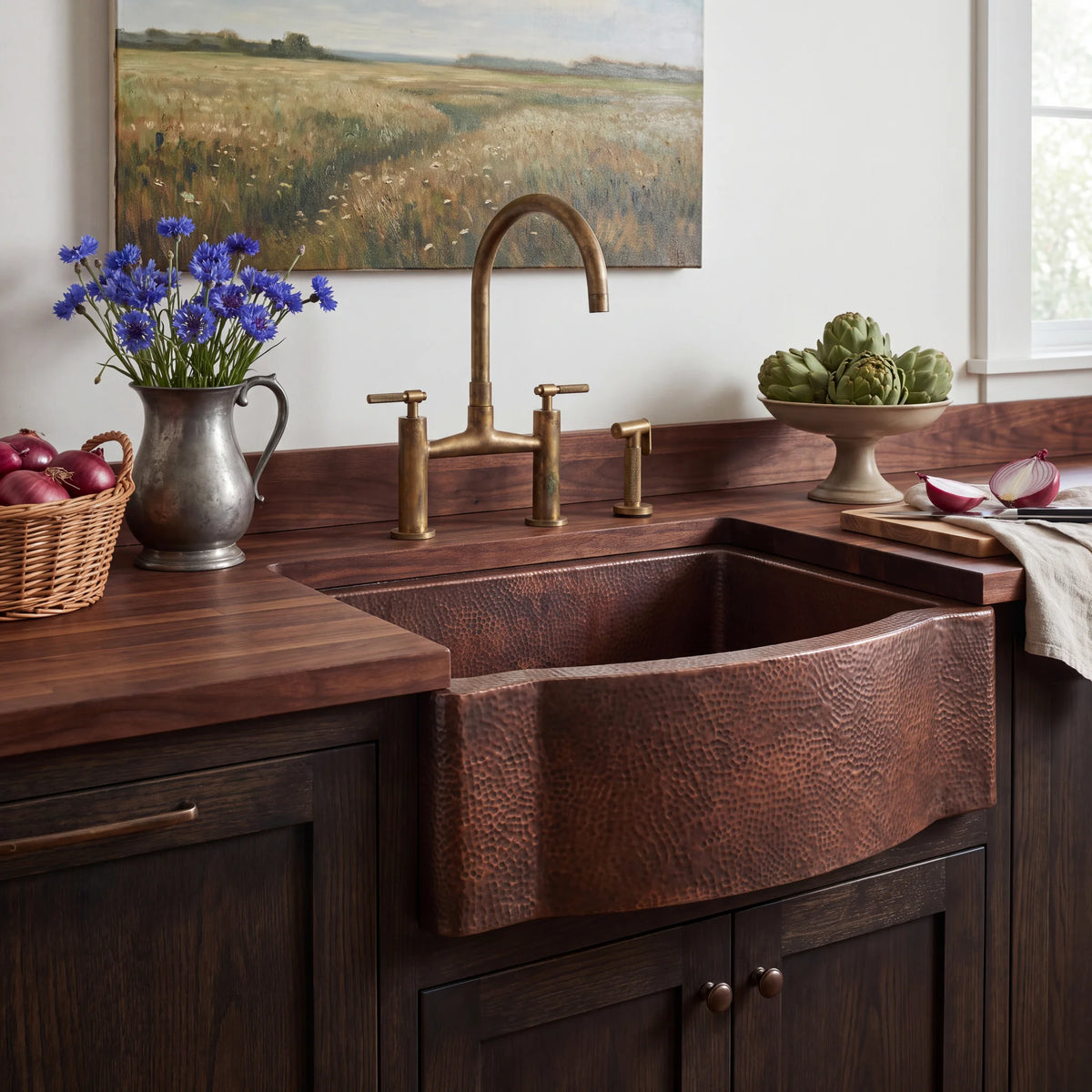 Regent Bow Front Copper Apron Sink