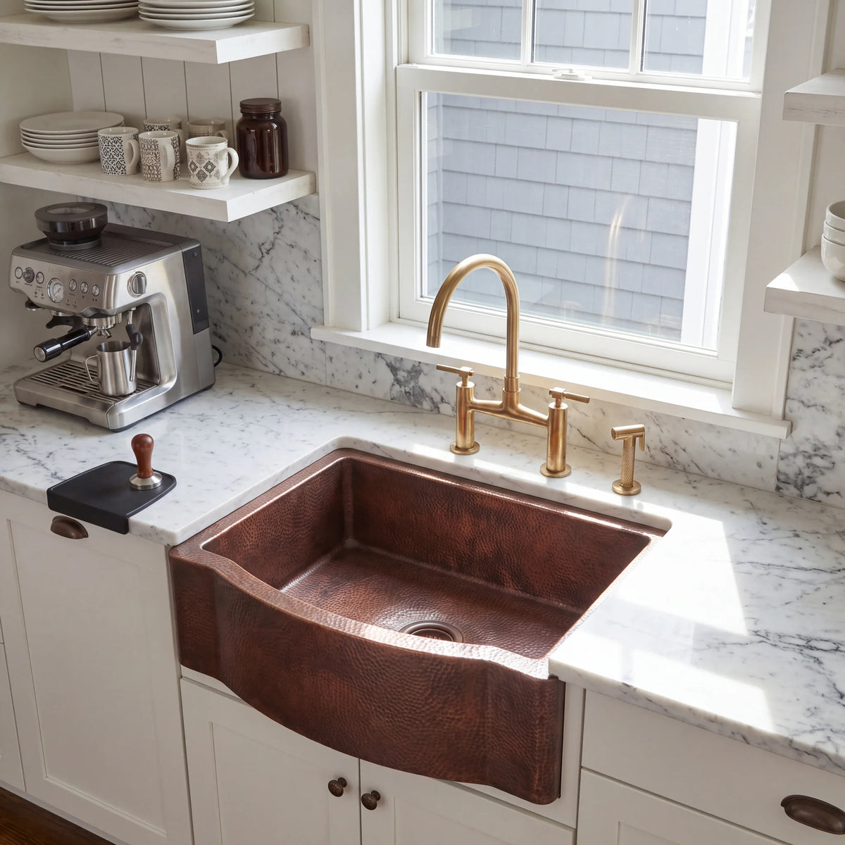 Regent Bow Front Copper Apron Sink