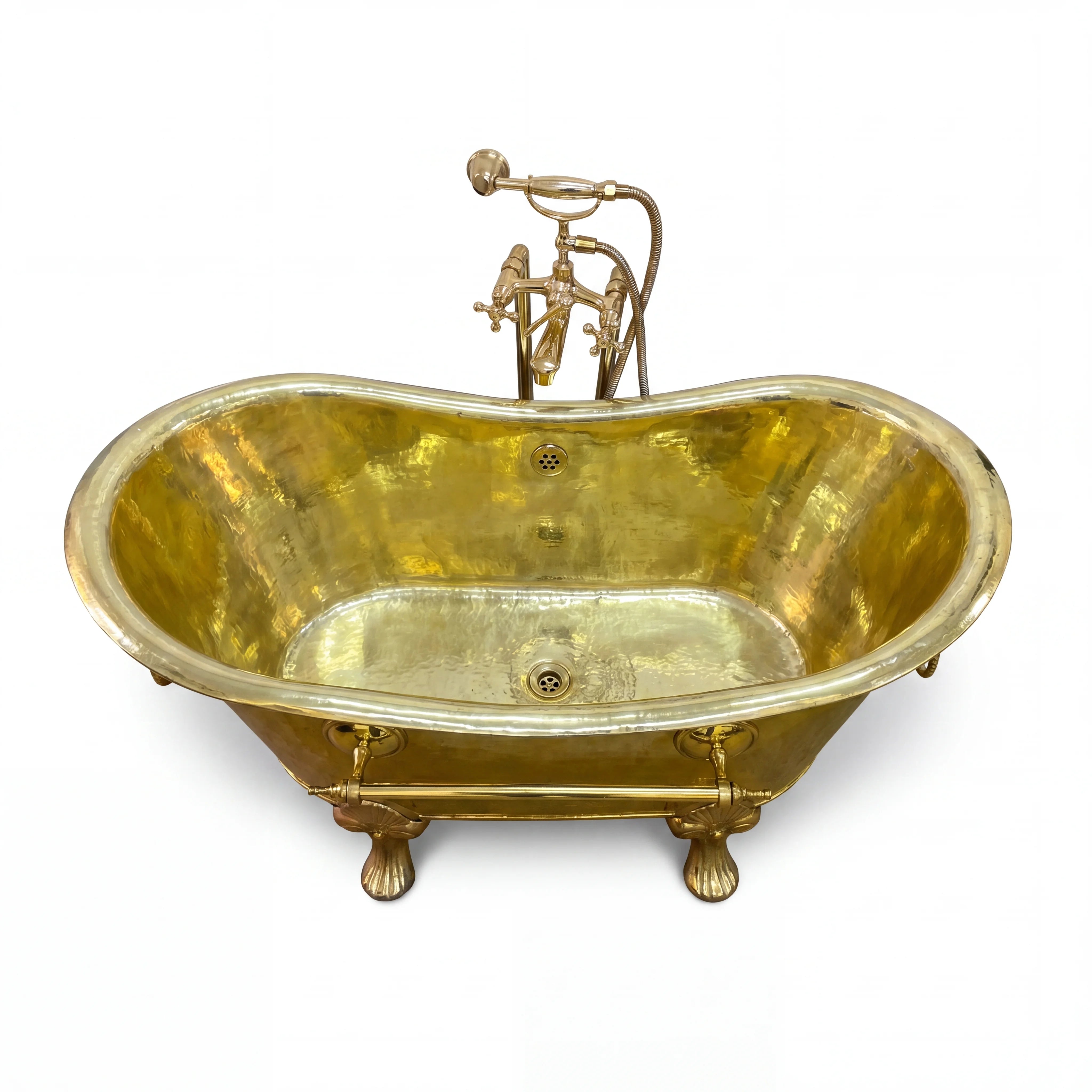 Brass Clawfoot Bathtub with Rope Handles