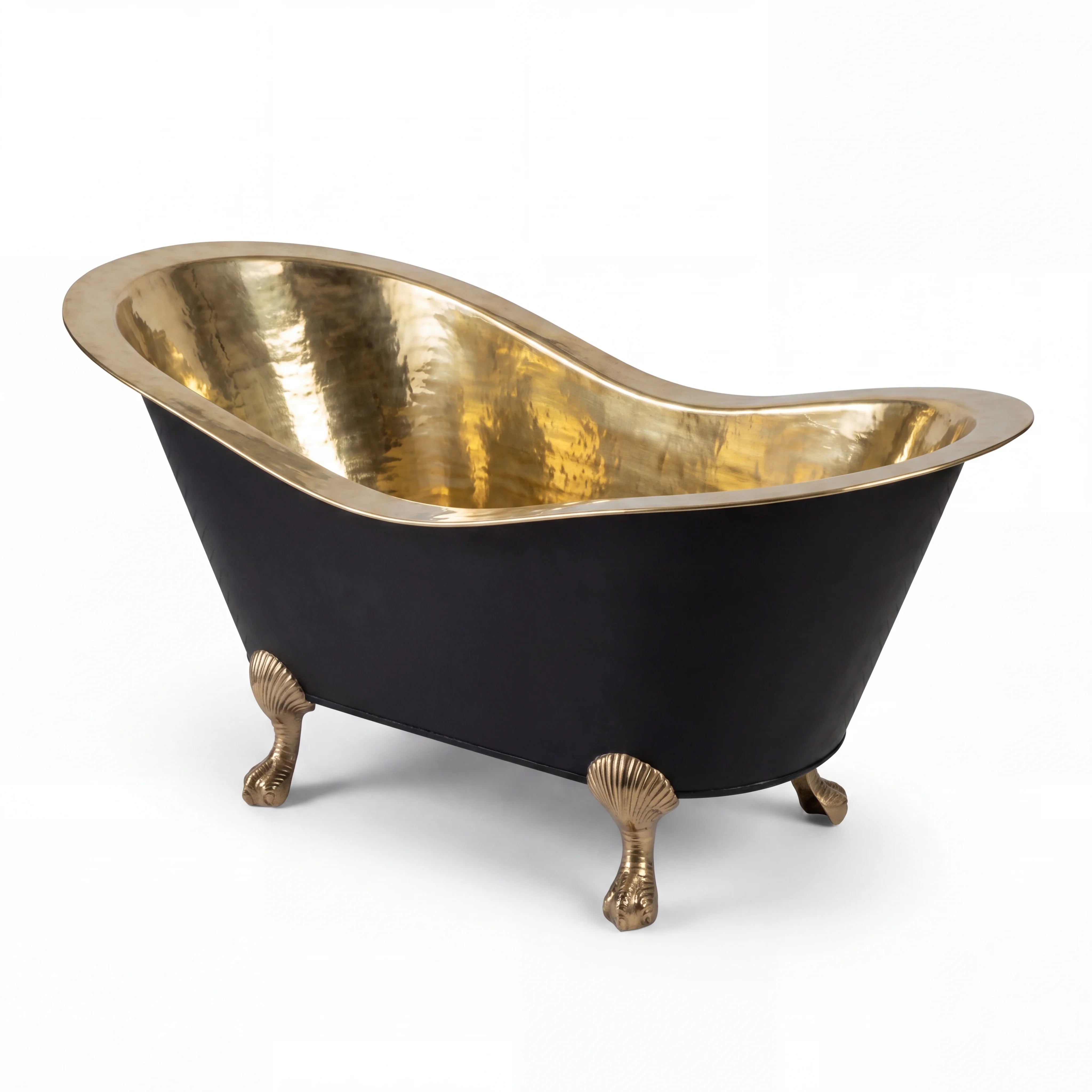 Bañera de garra con grifo monomando de latón
