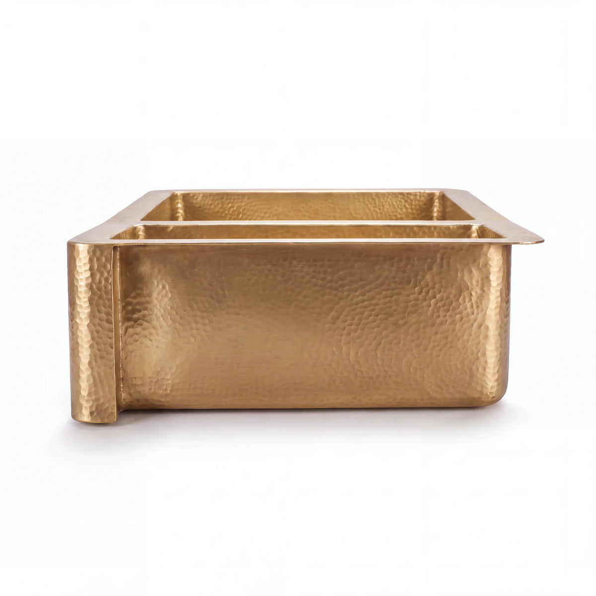Doppio Double Bowl Brass Farmhouse Sink