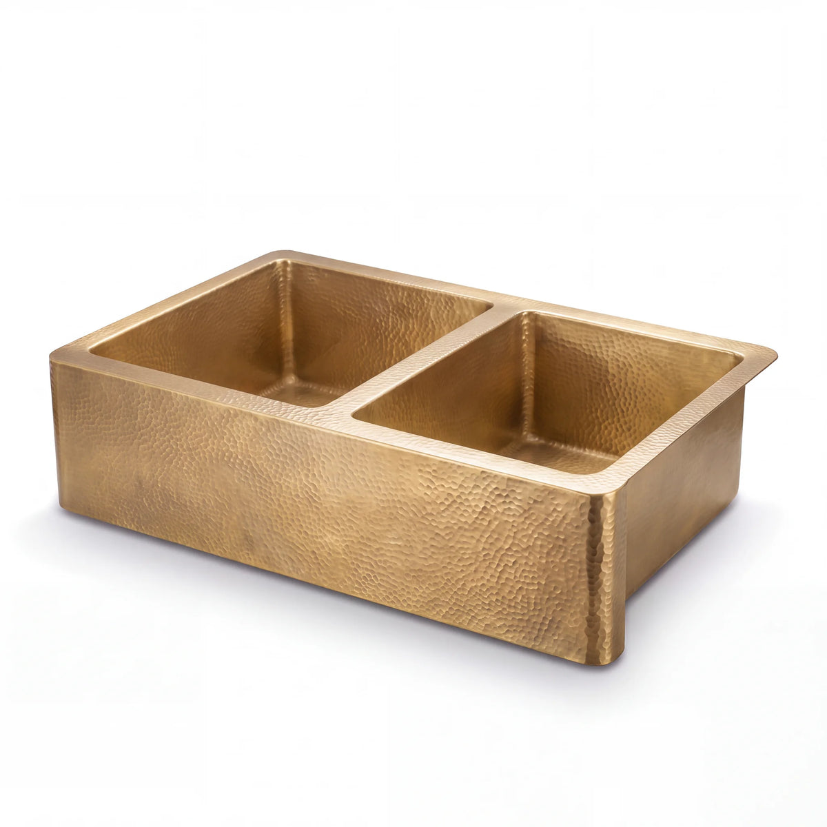 Doppio Double Bowl Brass Farmhouse Sink