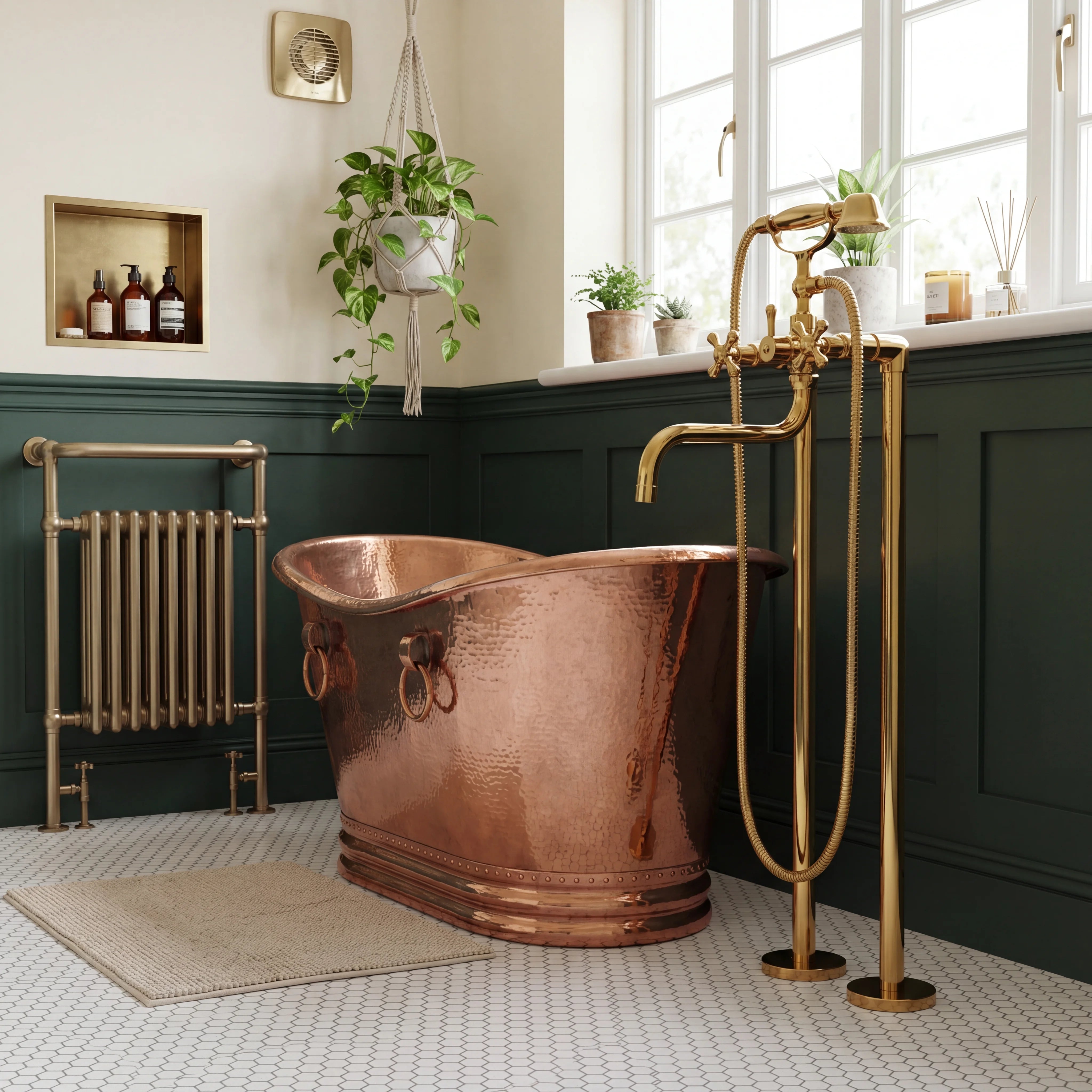 Leva Brass Floor Mounted Tub Filler
