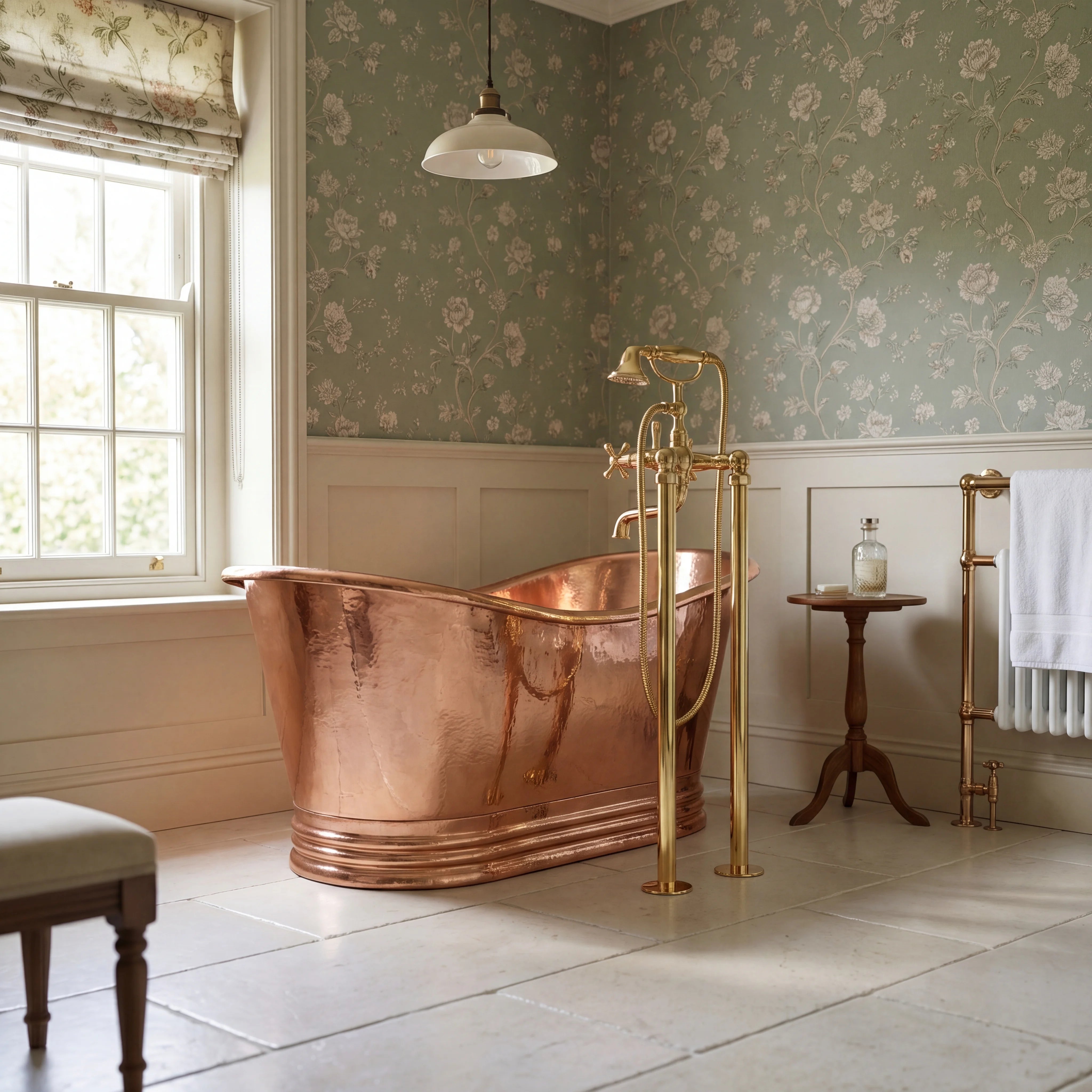 Leva Brass Floor Mounted Tub Filler