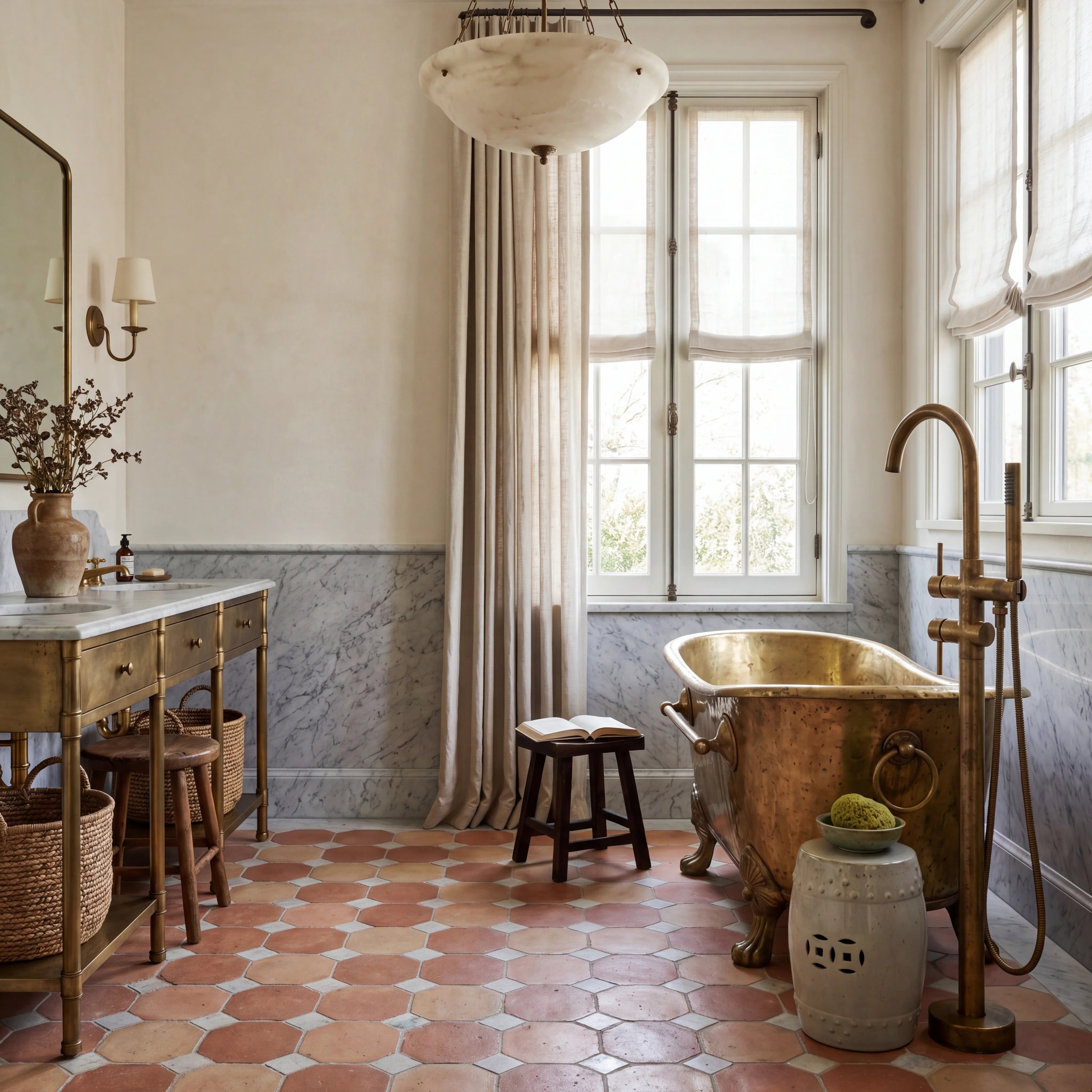 Mono Brass Floor Mounted Tub Filler