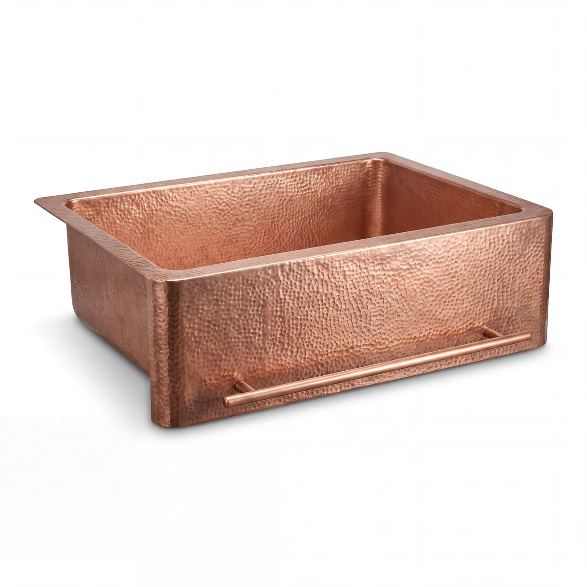 Rosa Copper Apron Sink with Towel Bar