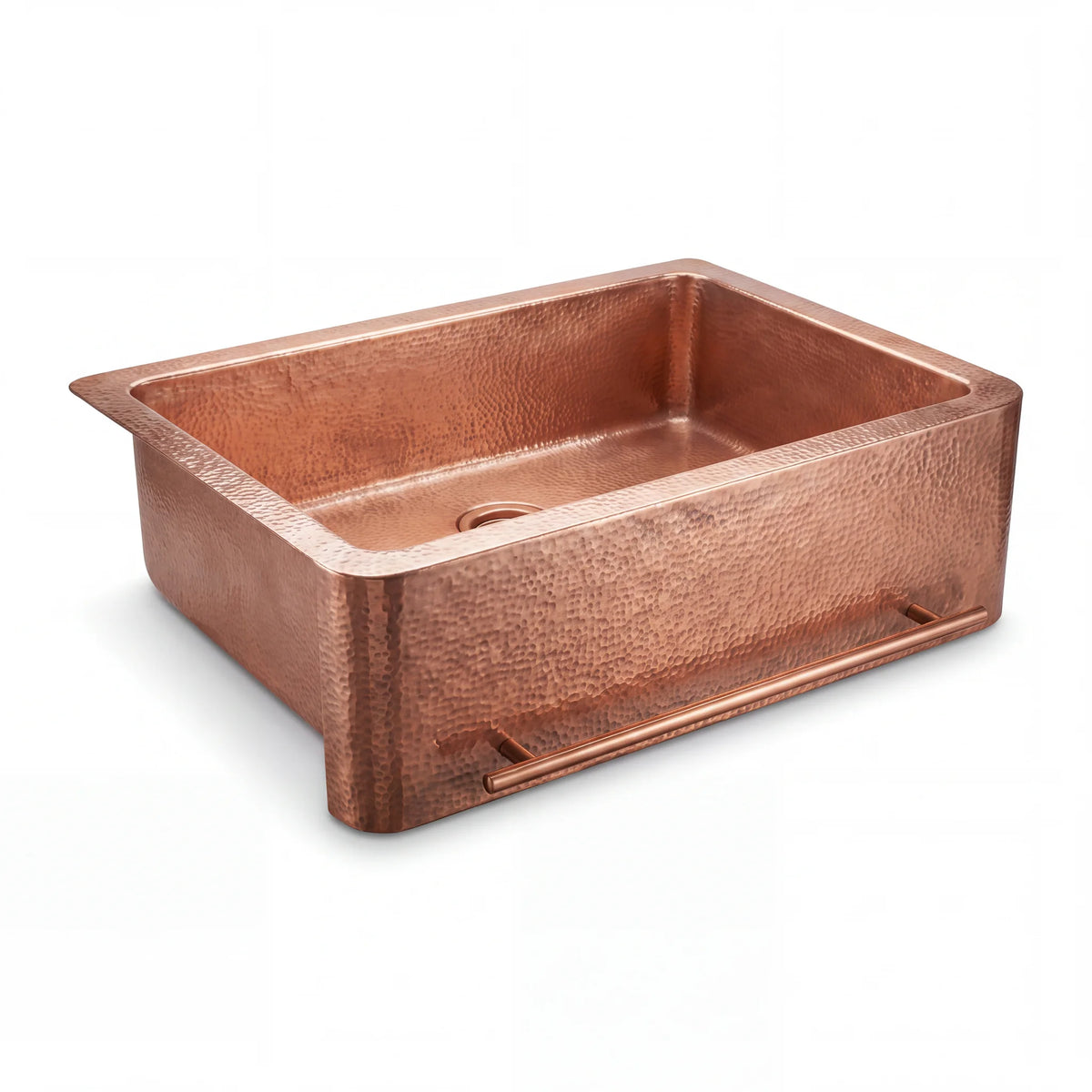 Rosa Copper Apron Sink with Towel Bar