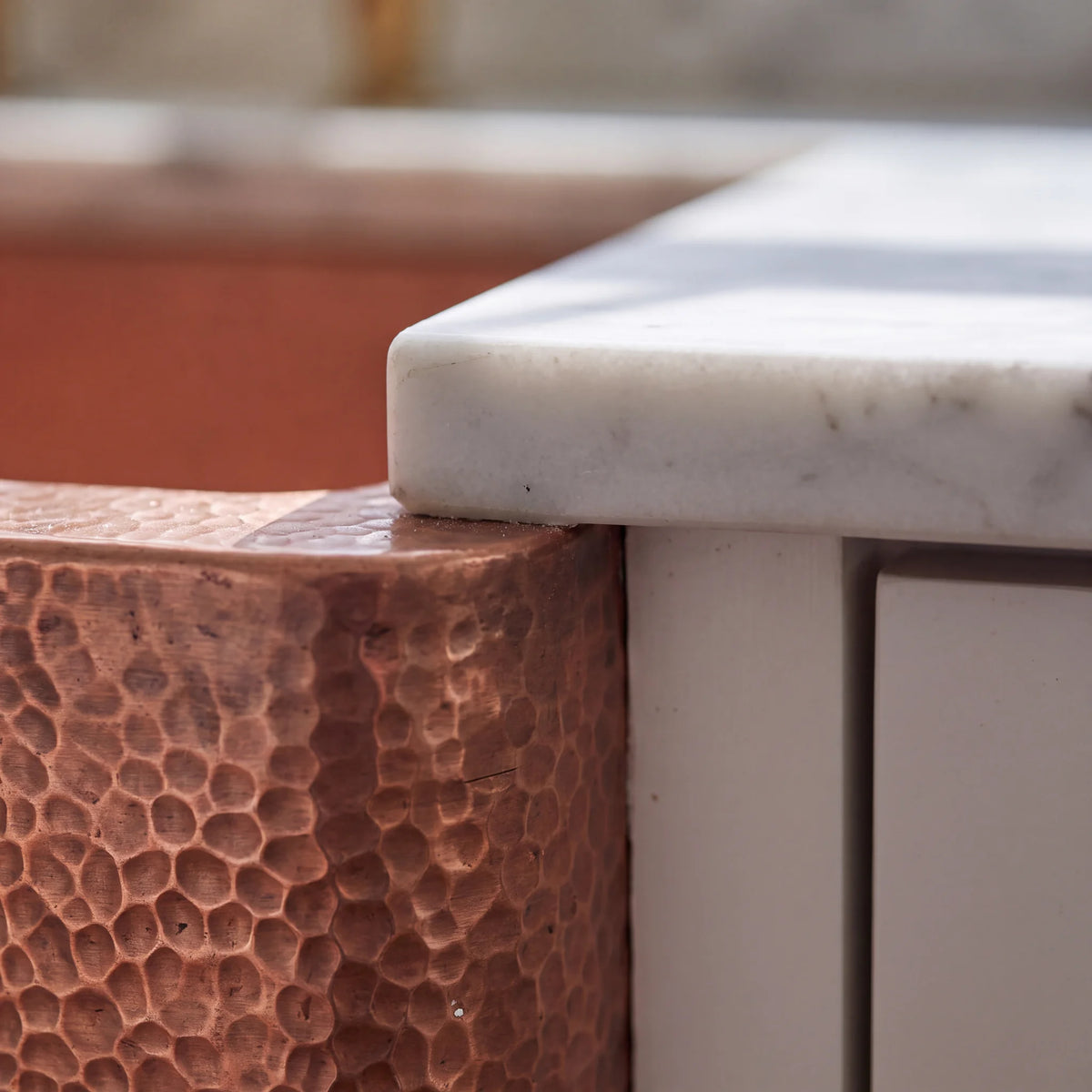Rosa Copper Apron Sink with Towel Bar