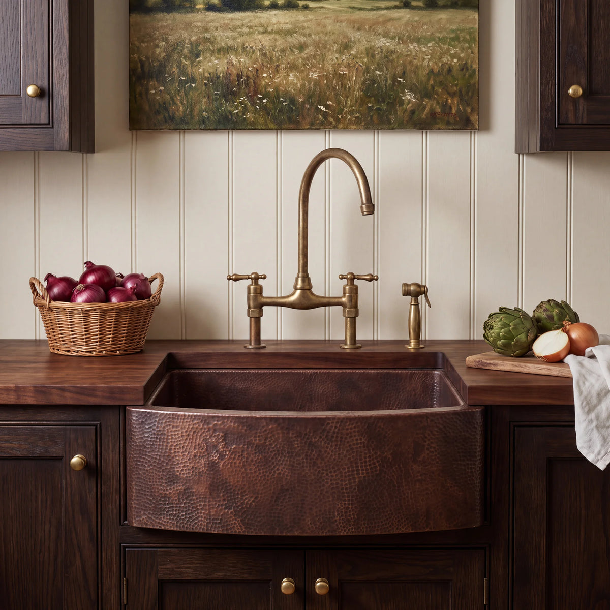 Halo Curved Apron Copper Farmhouse Sink