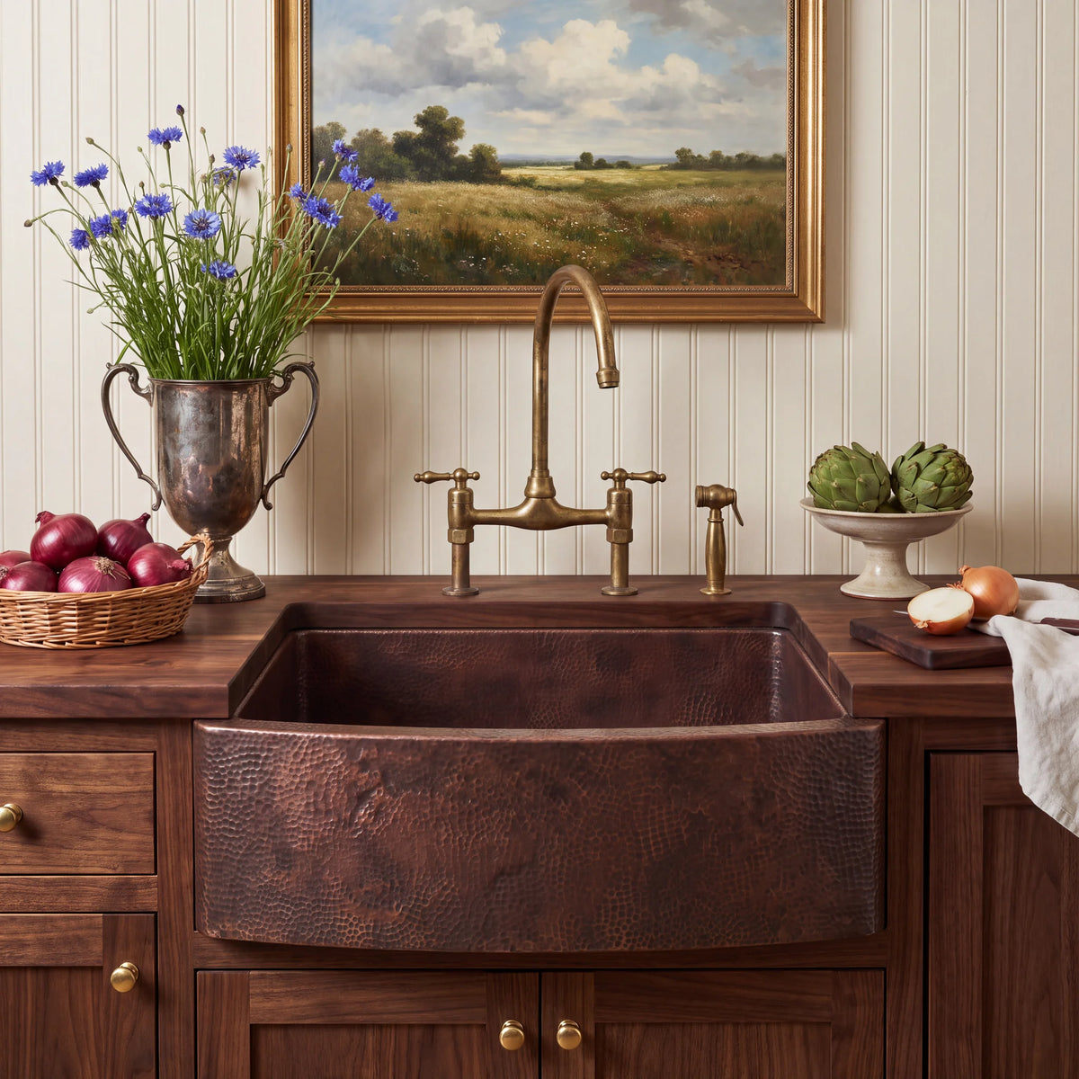 Halo Curved Apron Copper Farmhouse Sink