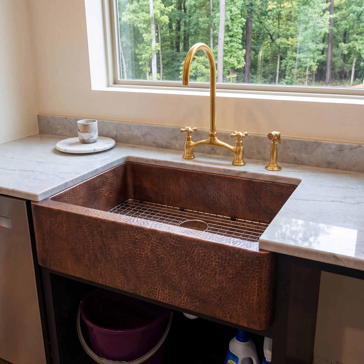 Umber Dark Antique Copper Farmhouse Sink