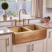 Gemelli Double Farmhouse Brass Sink
