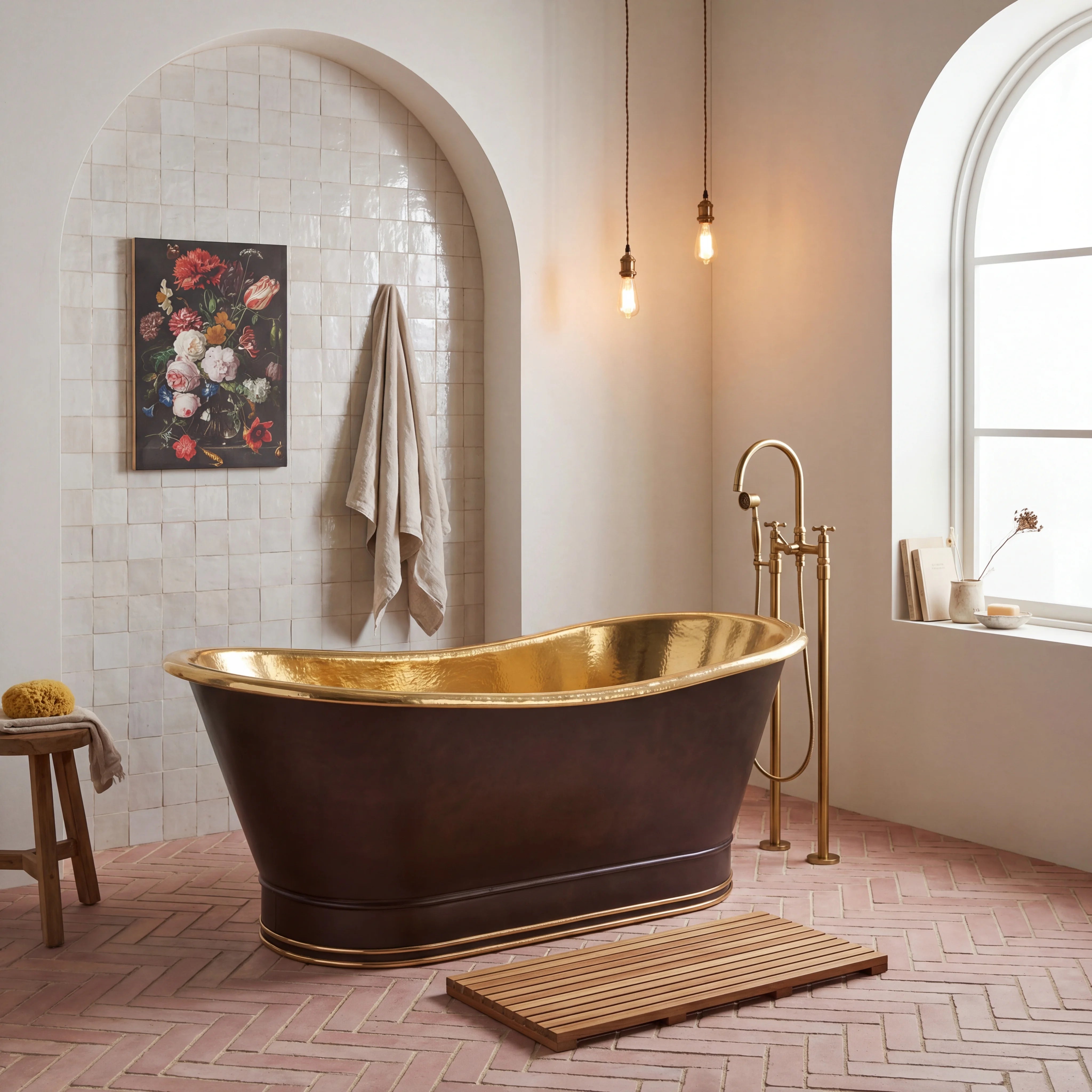 Freestanding Brass Bathtub