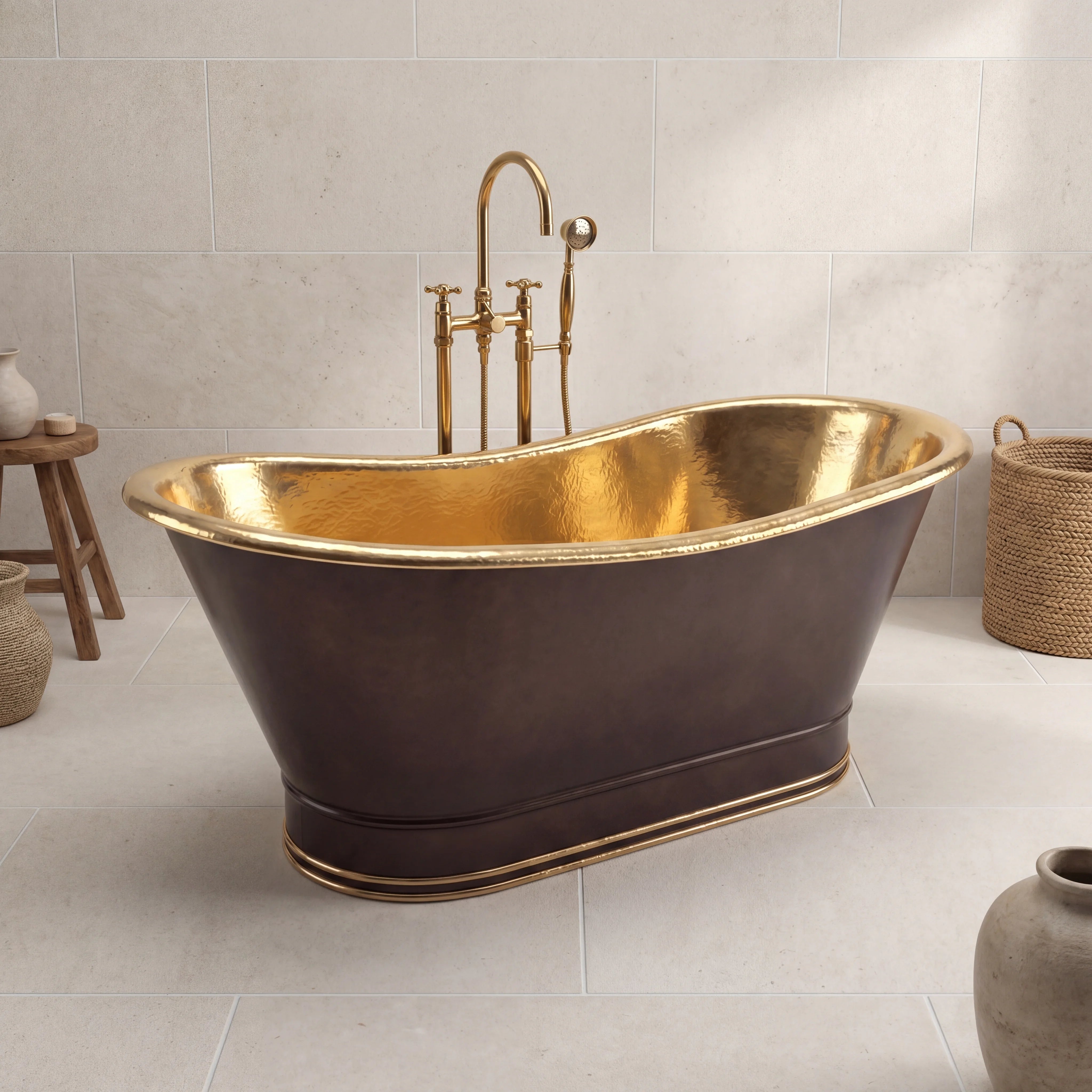Bañera exenta de latón
