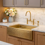 Hammered Brass Farmhouse Kitchen Sink