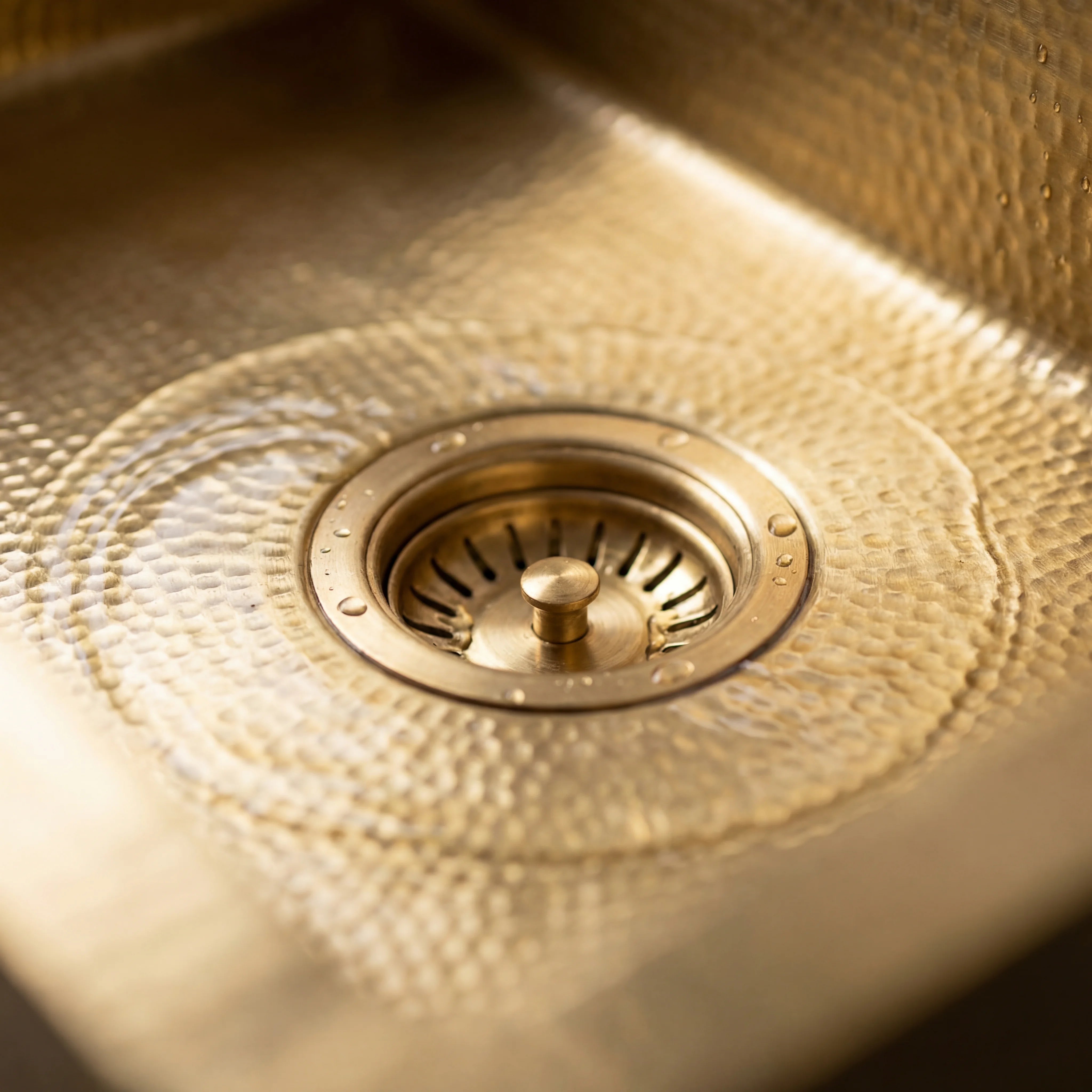 Hammered Brass Farmhouse Kitchen Sink