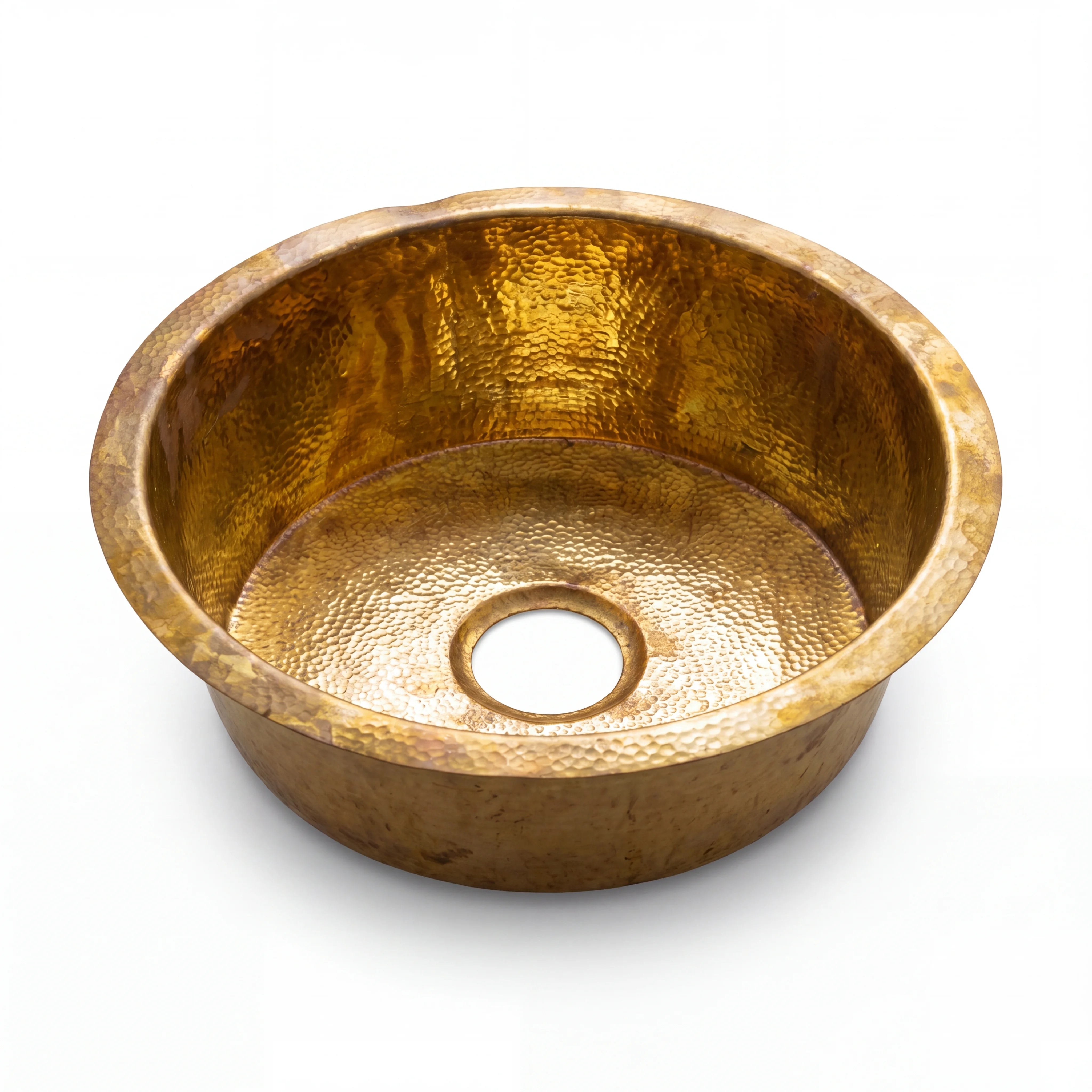 Rondo Hammered Brass Undermount Bathroom Sink
