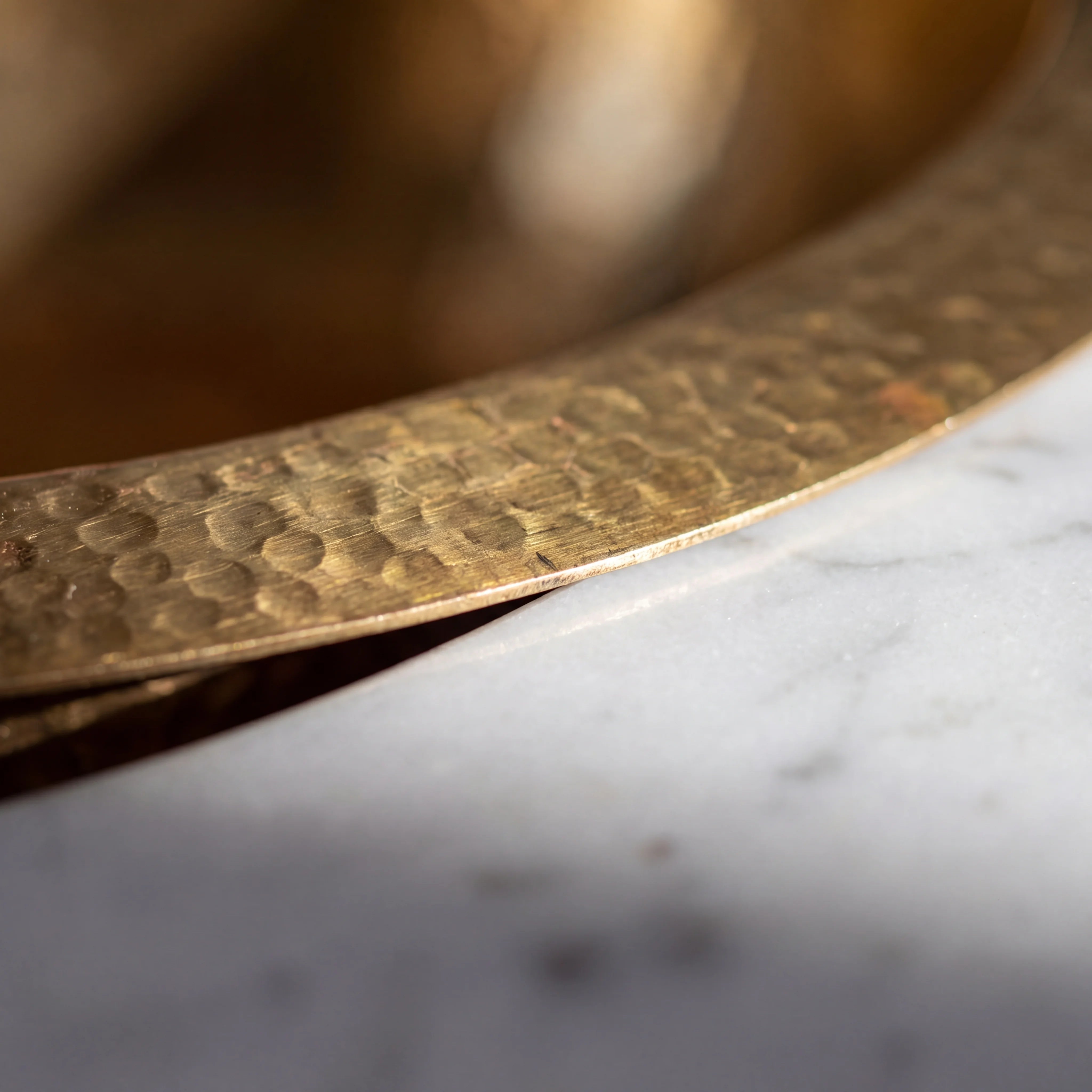 Rondo Hammered Brass Undermount Bathroom Sink