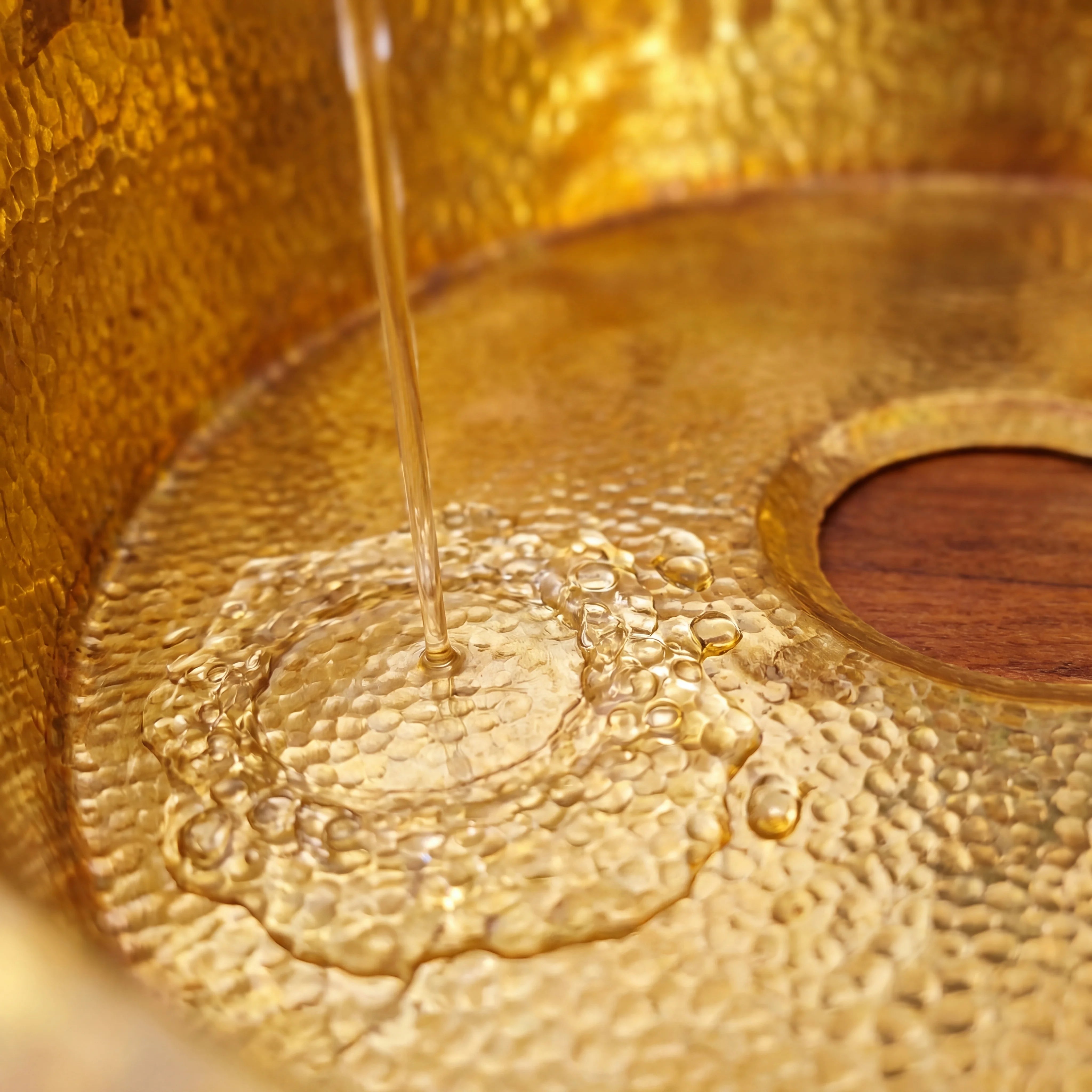 Rondo Hammered Brass Undermount Bathroom Sink