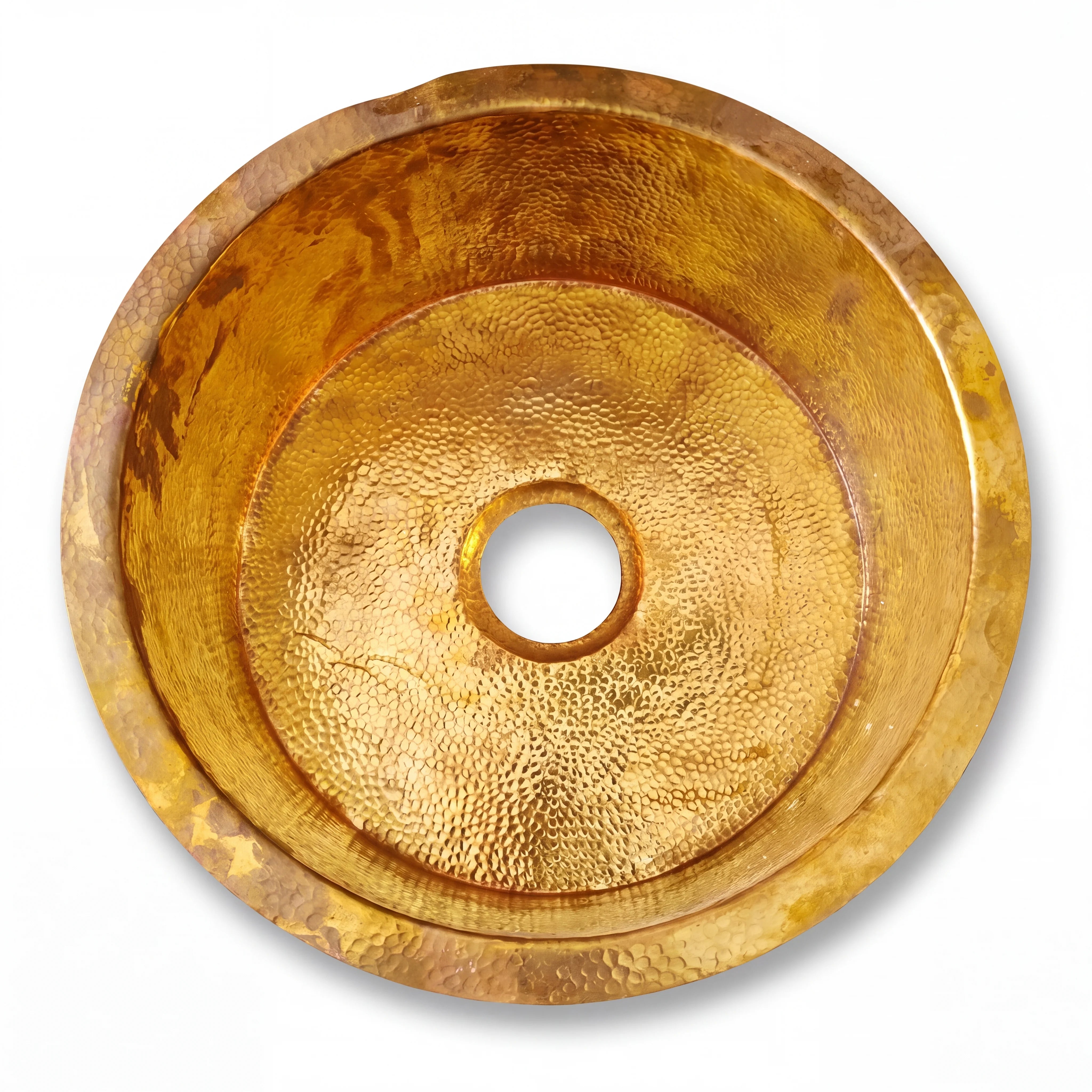 Rondo Hammered Brass Undermount Bathroom Sink