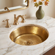 Rondo Hammered Brass Undermount Bathroom Sink
