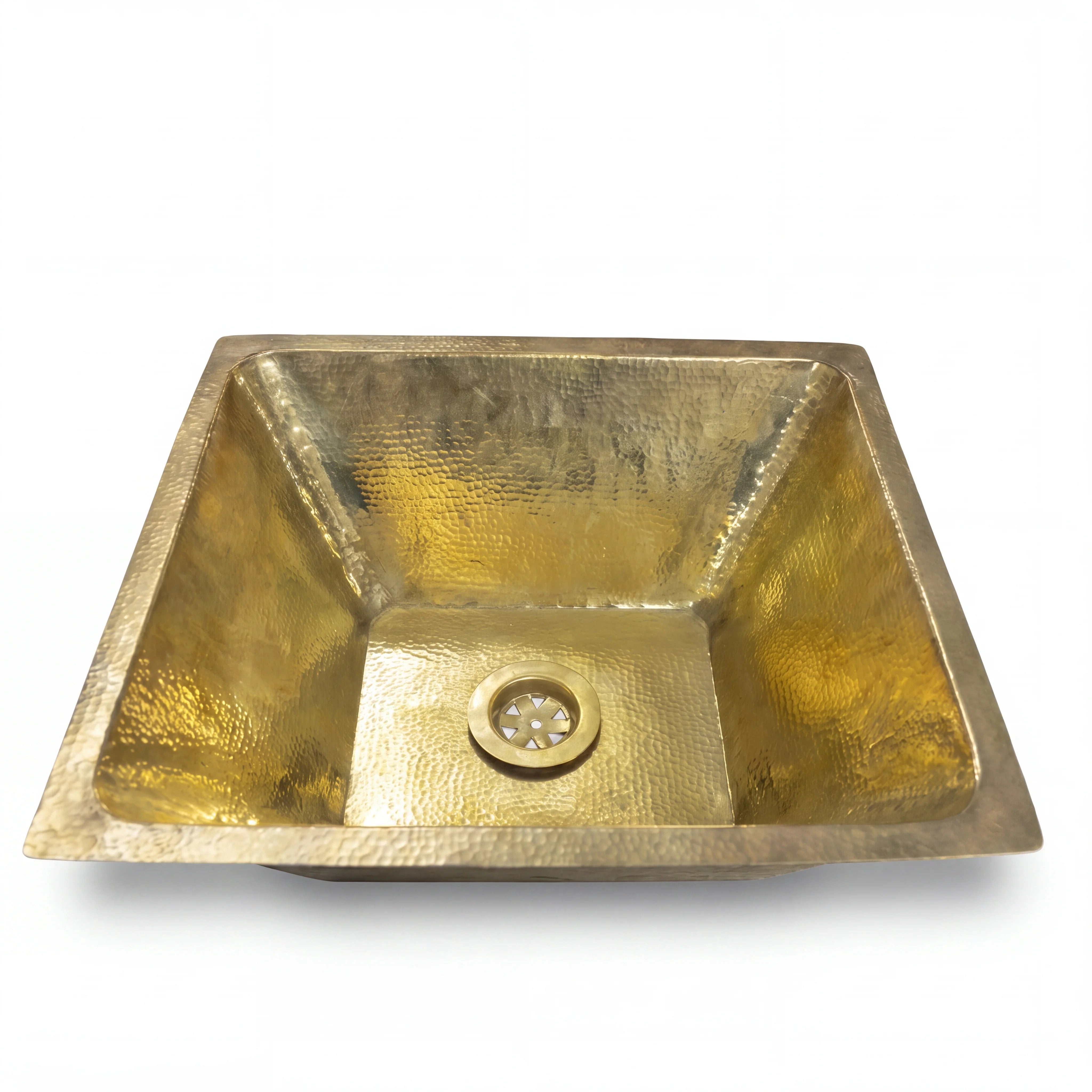 Aurum Hammered Brass Undermount Bathroom Sink