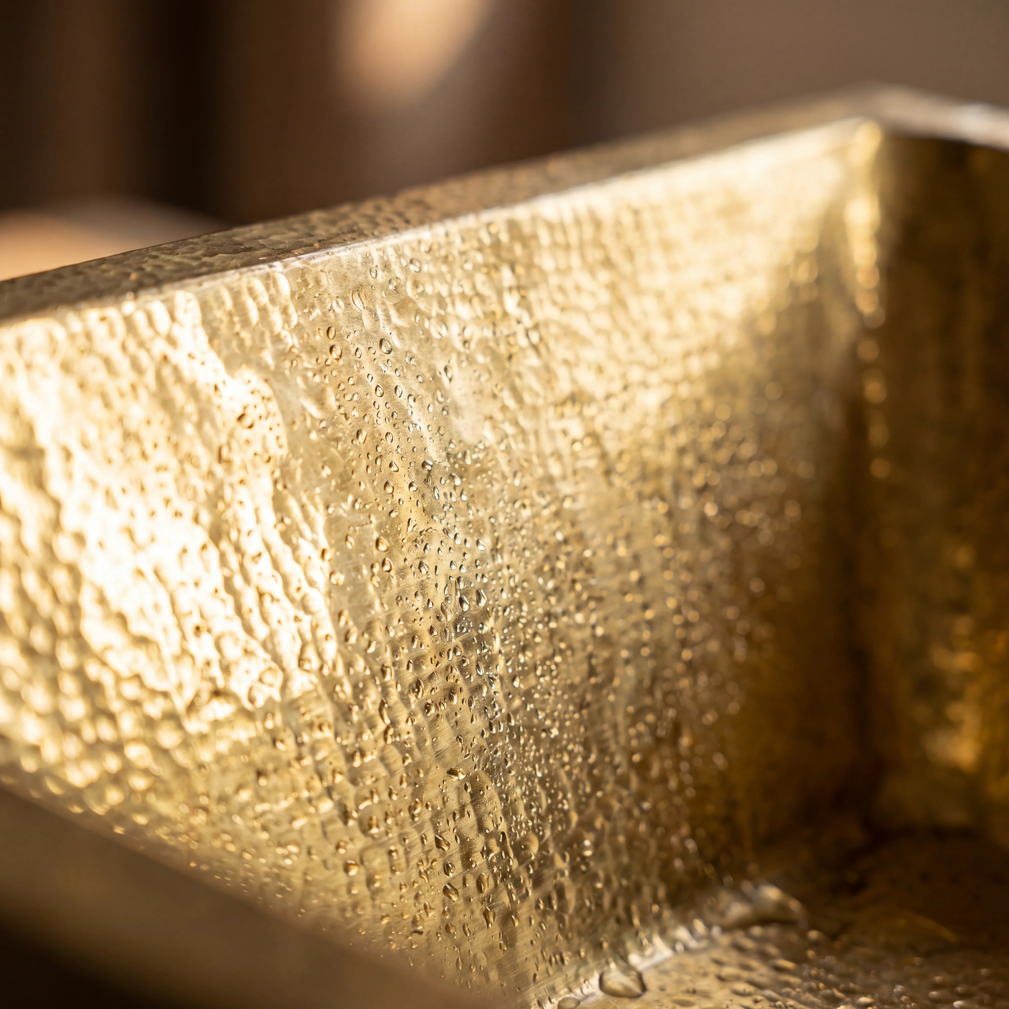 Aurum Hammered Brass Undermount Bathroom Sink