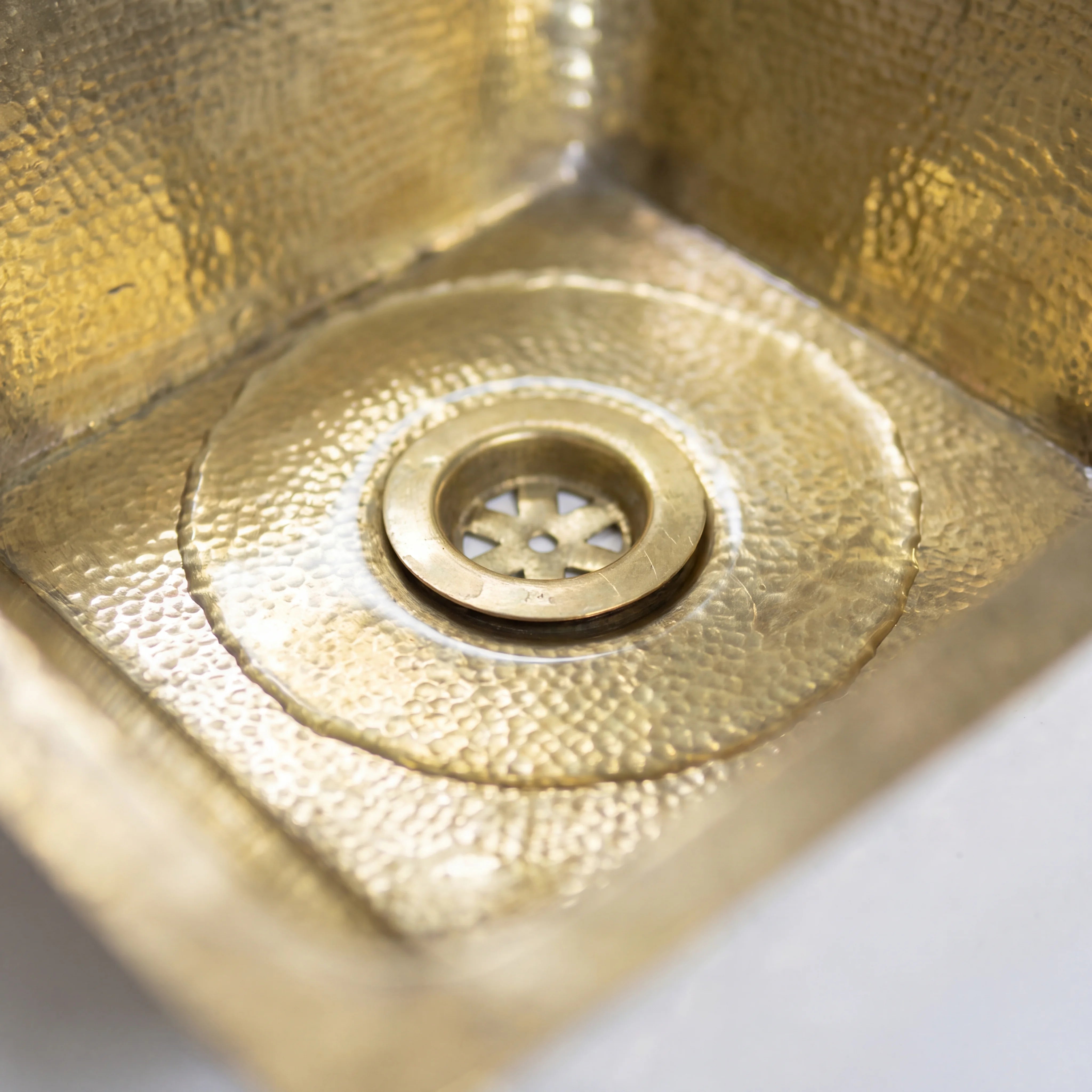 Aurum Hammered Brass Undermount Bathroom Sink