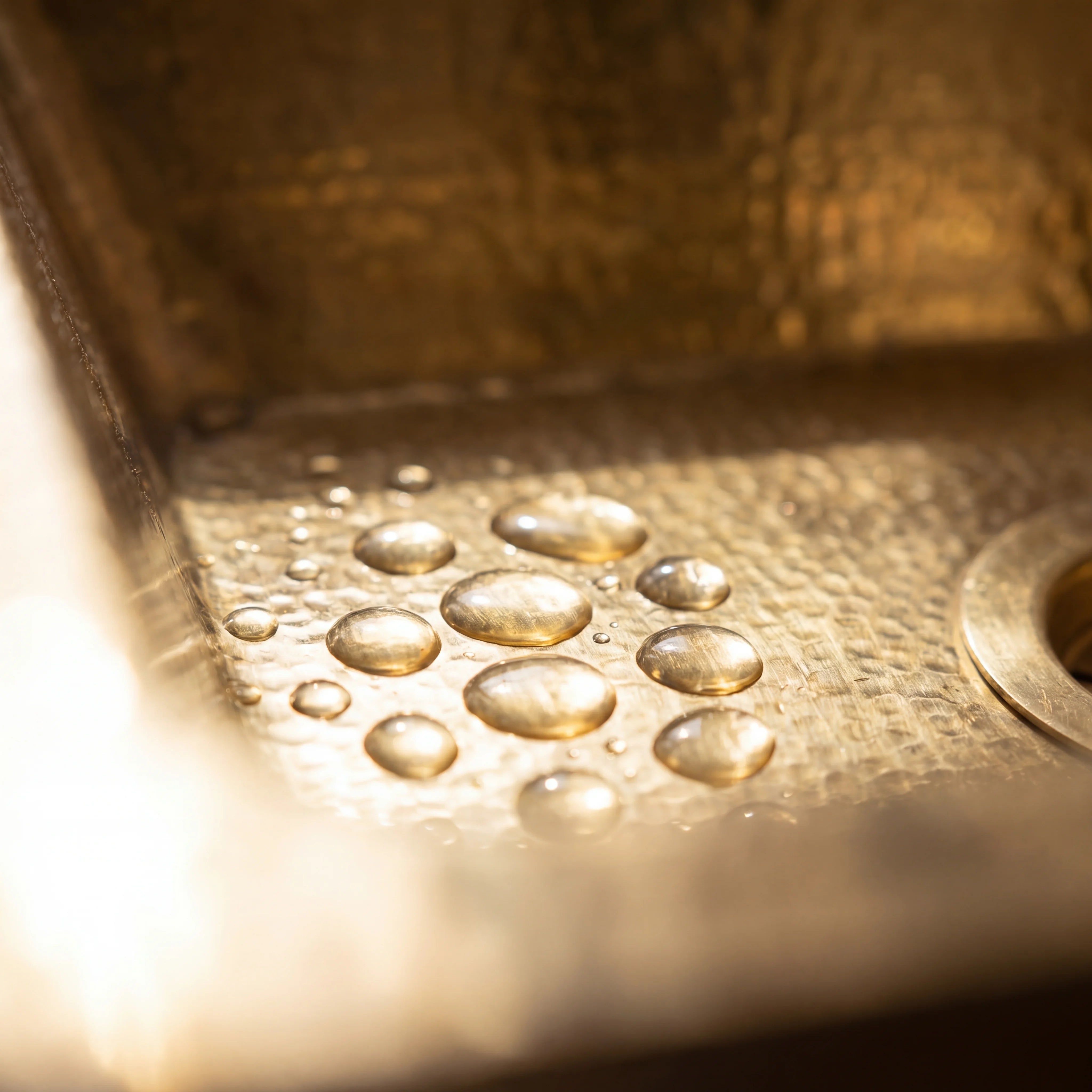 Aurum Hammered Brass Undermount Bathroom Sink