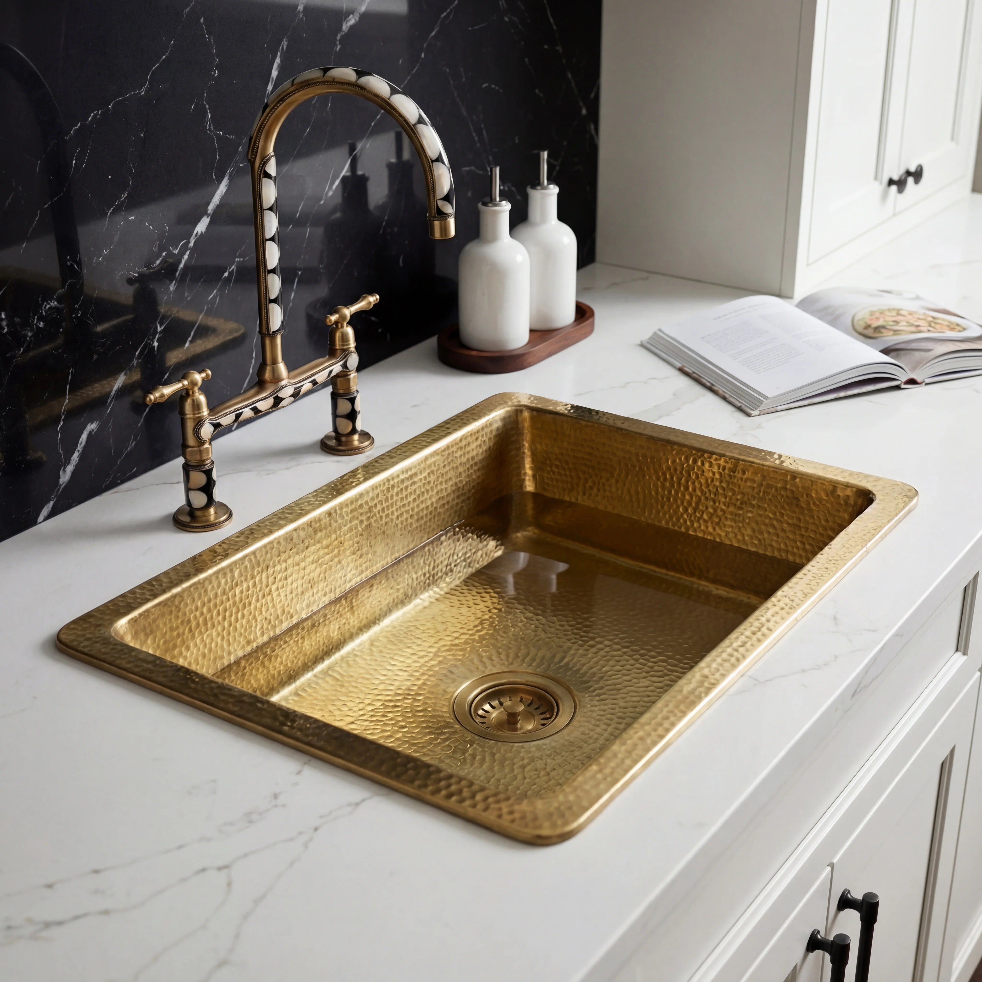 Hammered Brass Undermount Kitchen Sink