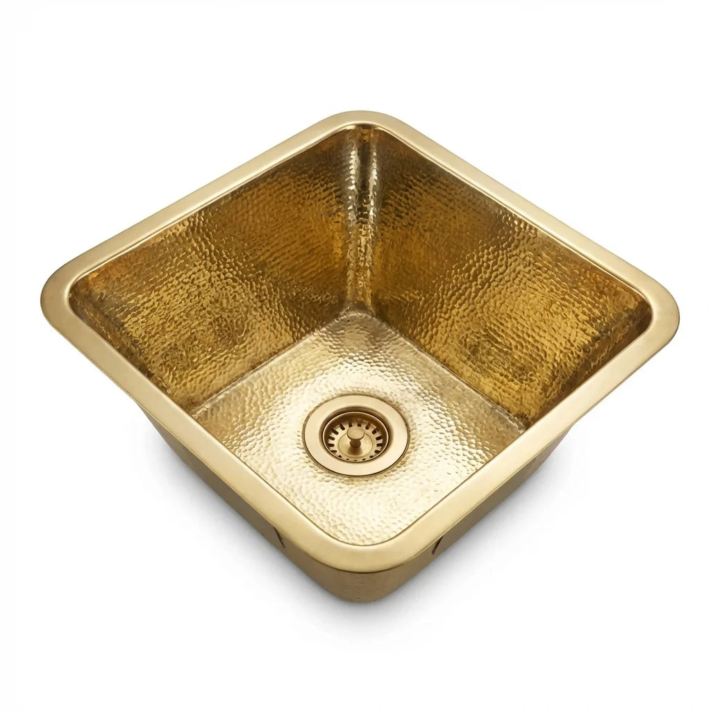Hammered Brass Undermount Kitchen Sink
