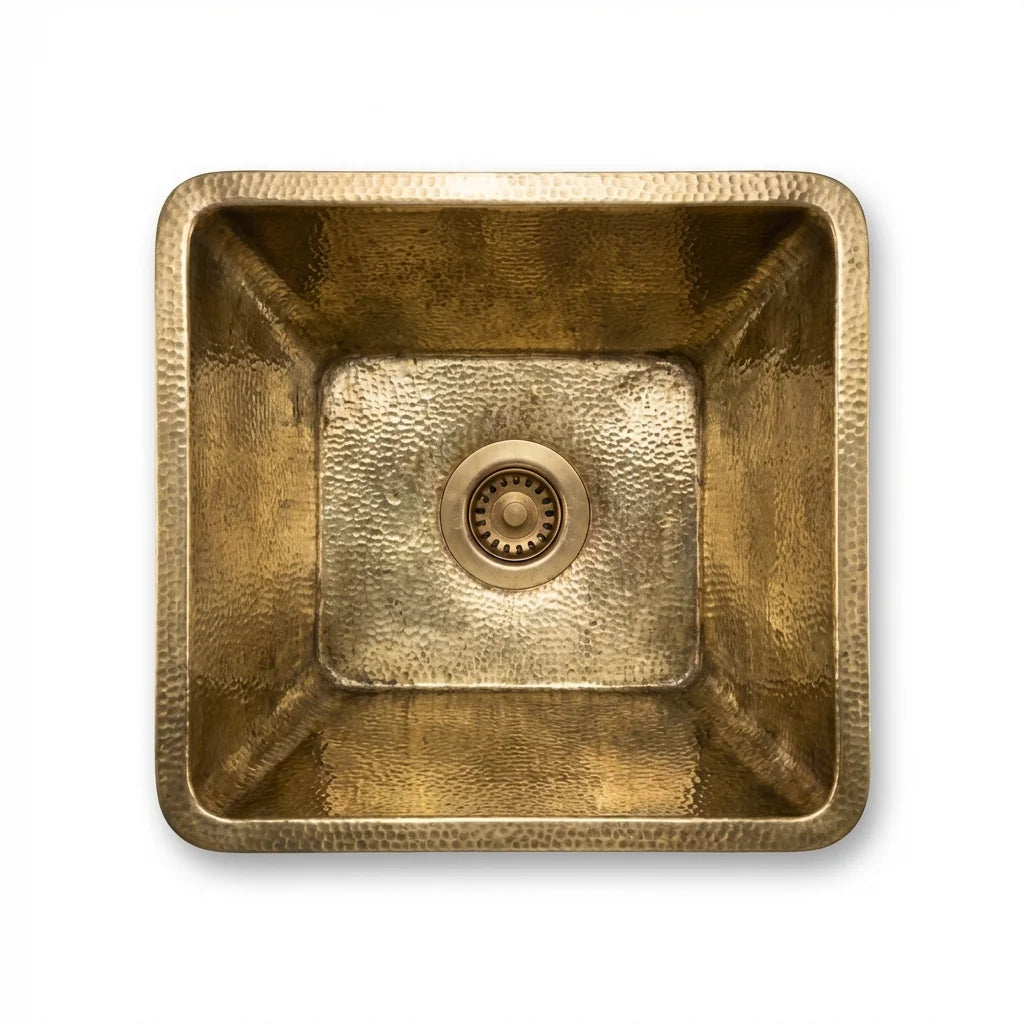 Hammered Brass Undermount Kitchen Sink