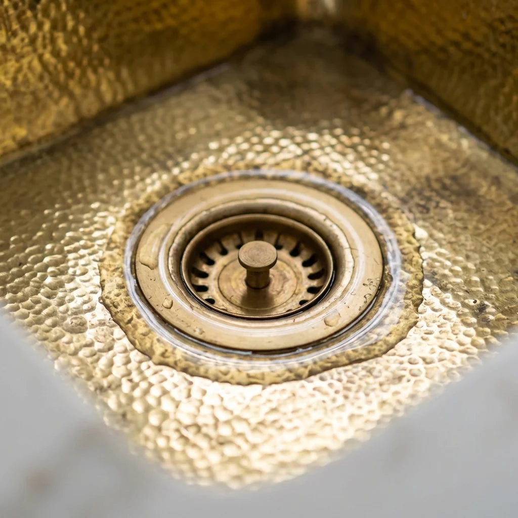 Hammered Brass Undermount Kitchen Sink