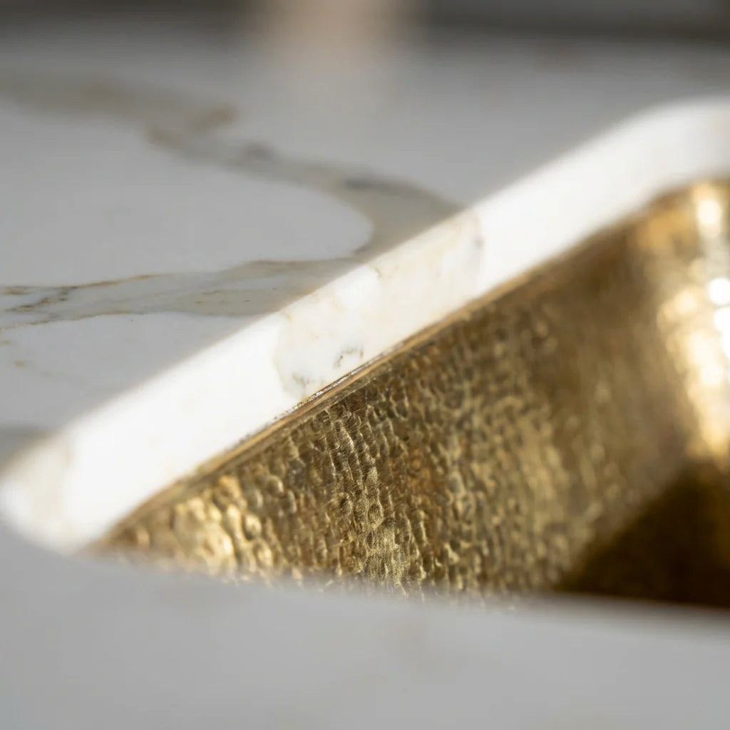 Hammered Brass Undermount Kitchen Sink