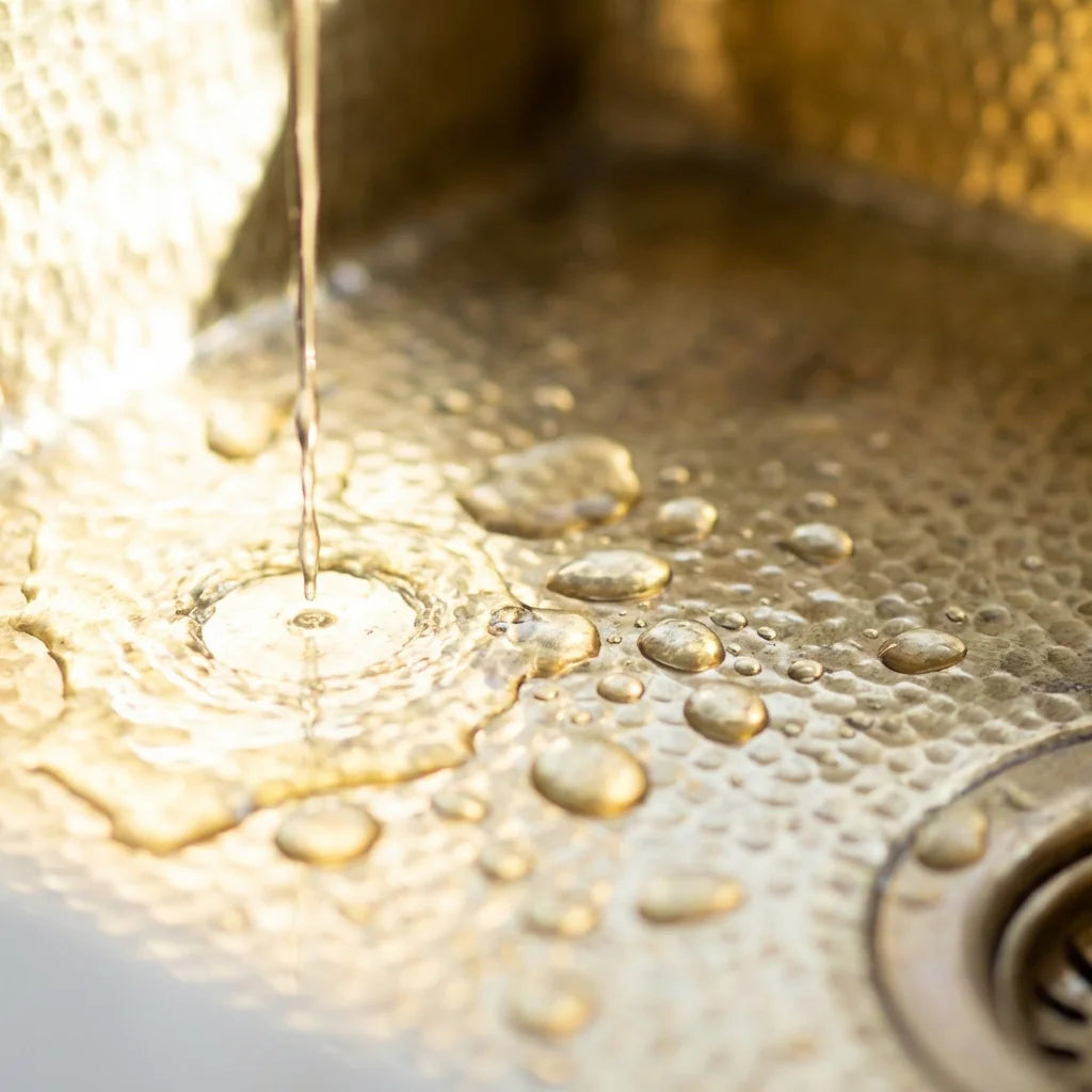 Hammered Brass Undermount Kitchen Sink