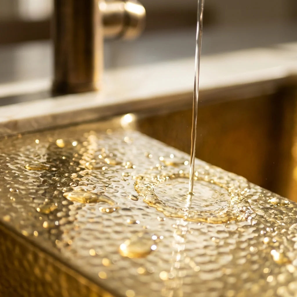 Hammered Brass Undermount Kitchen Sink