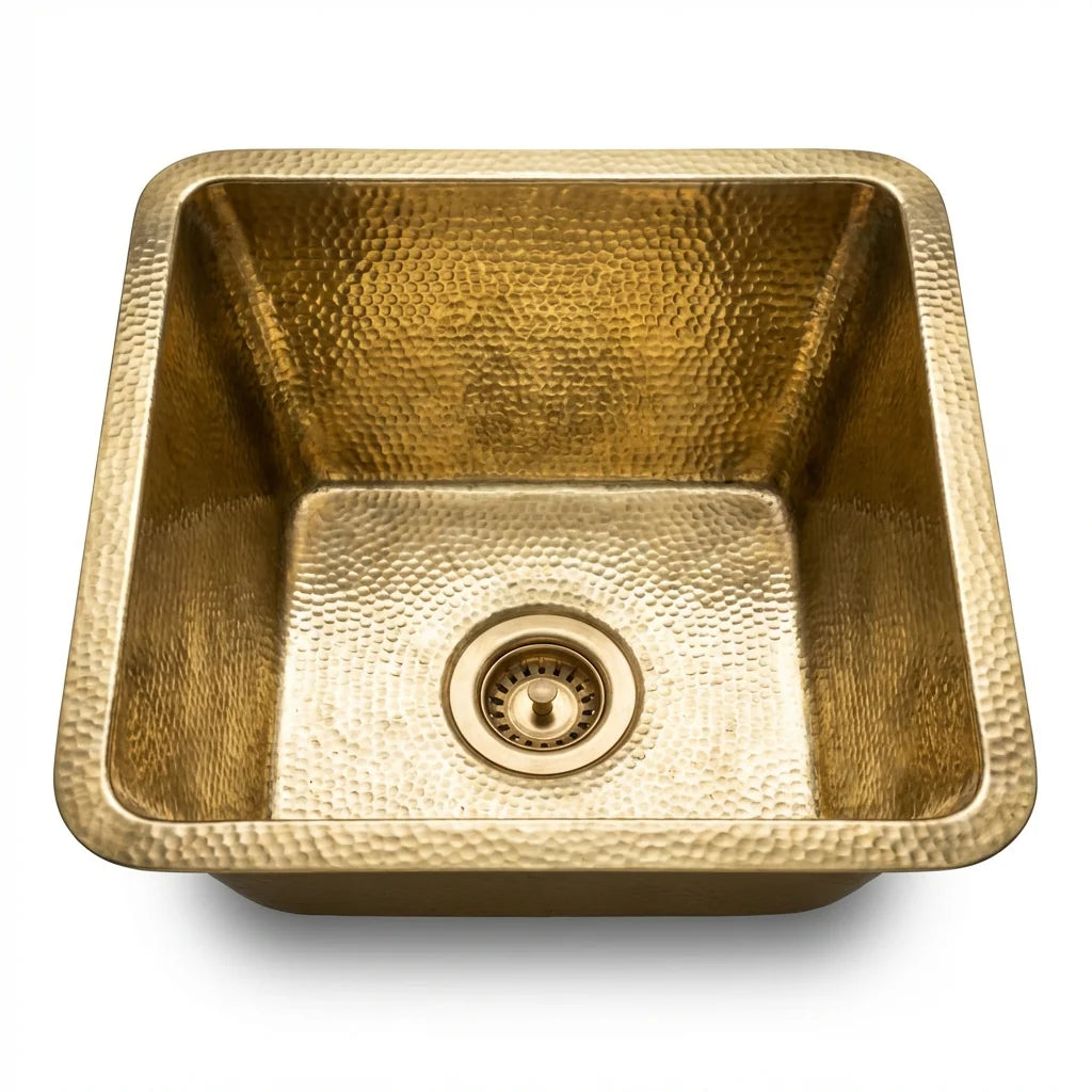 Hammered Brass Undermount Kitchen Sink
