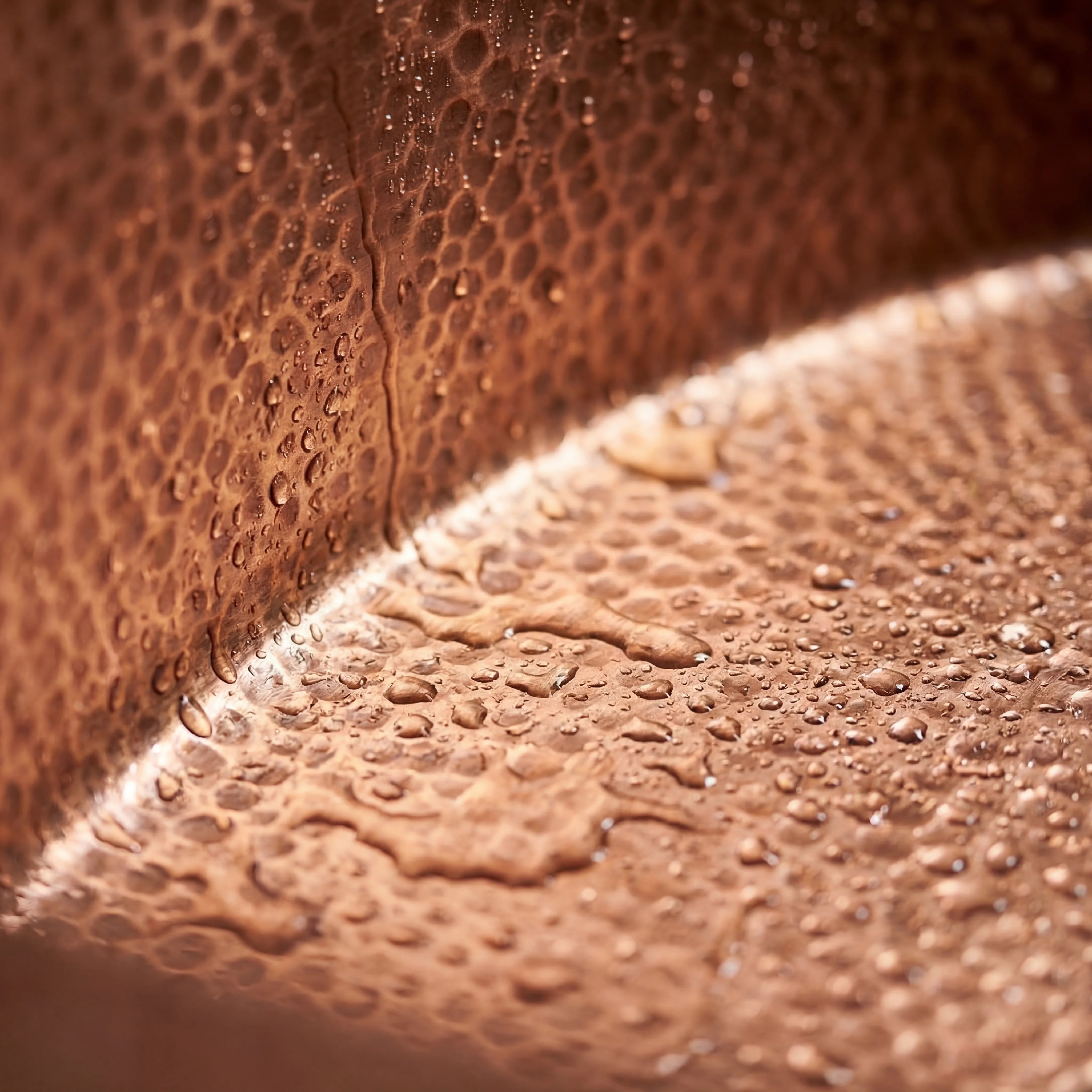 Hammered Copper Double Basin Farmhouse Kitchen Sink