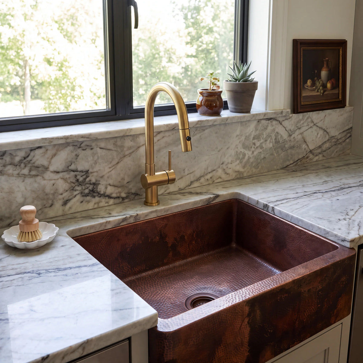 Ember Hammered Copper Farmhouse Sink