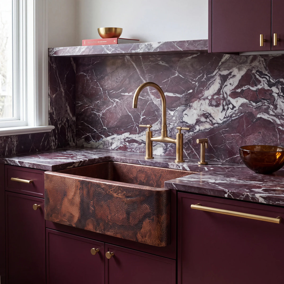 Ember Hammered Copper Farmhouse Sink