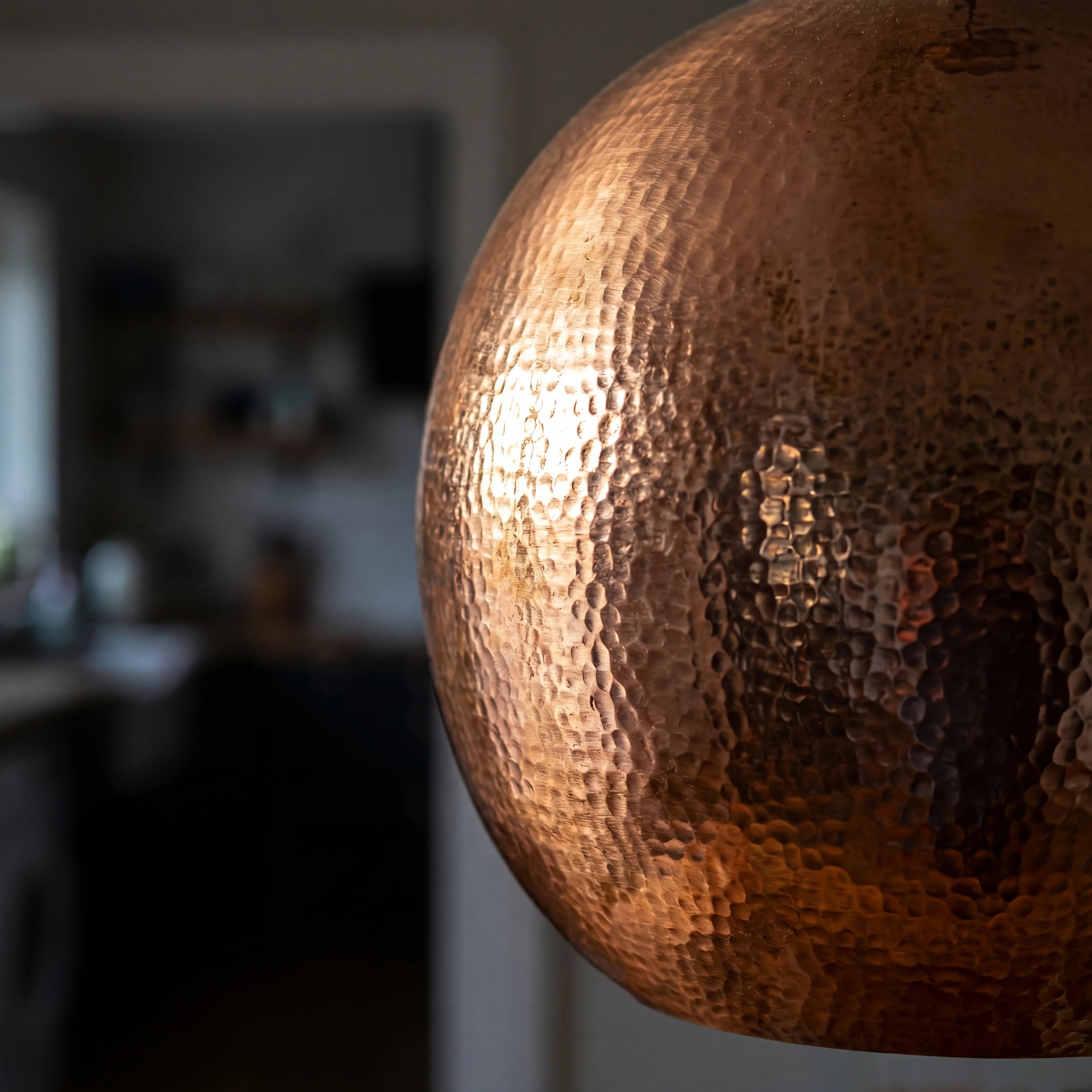 Globe Hammered Copper Pendant Lamp