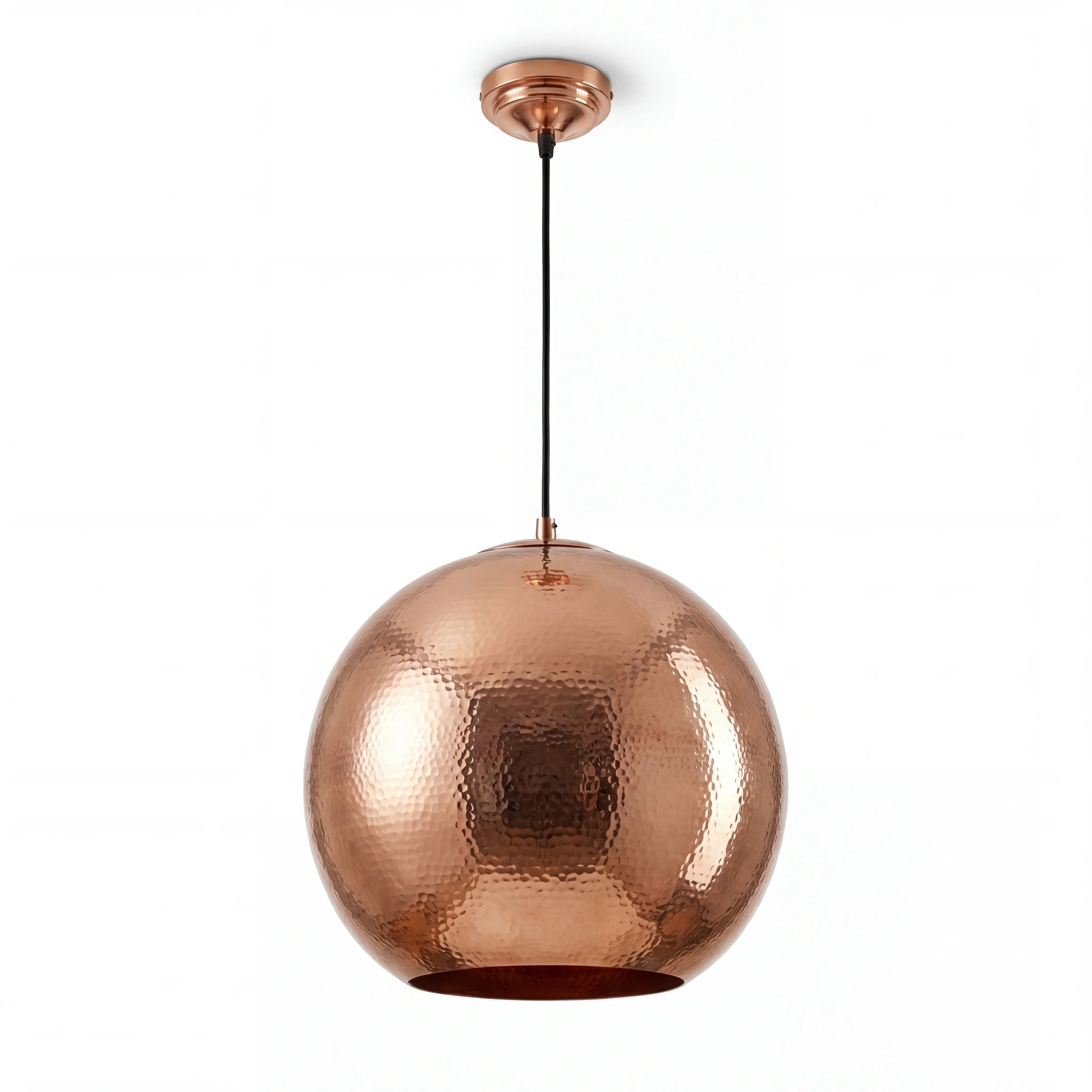 Globe Hammered Copper Pendant Lamp