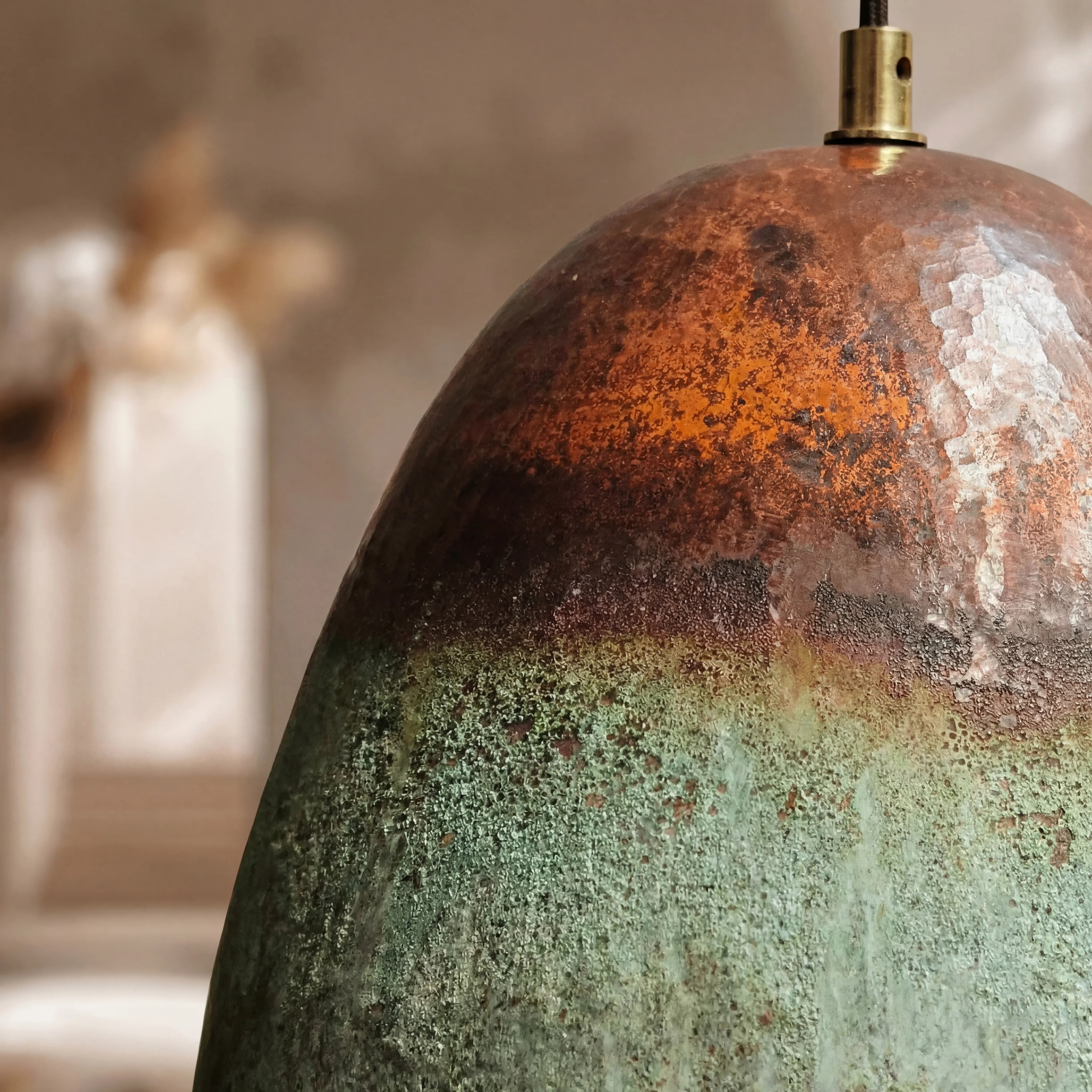 Veda Hammered Copper Pendant Lamp