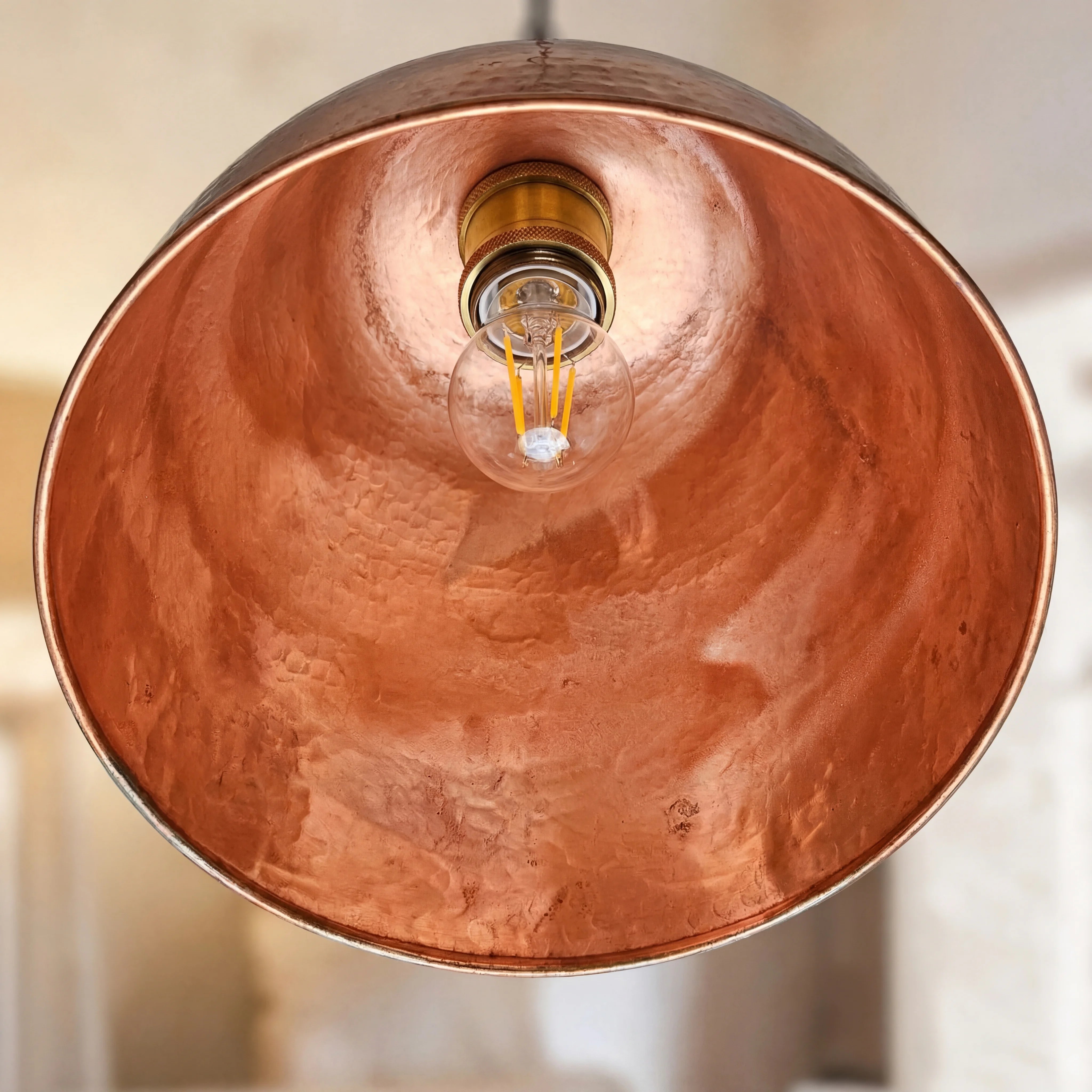 Veda Hammered Copper Pendant Lamp
