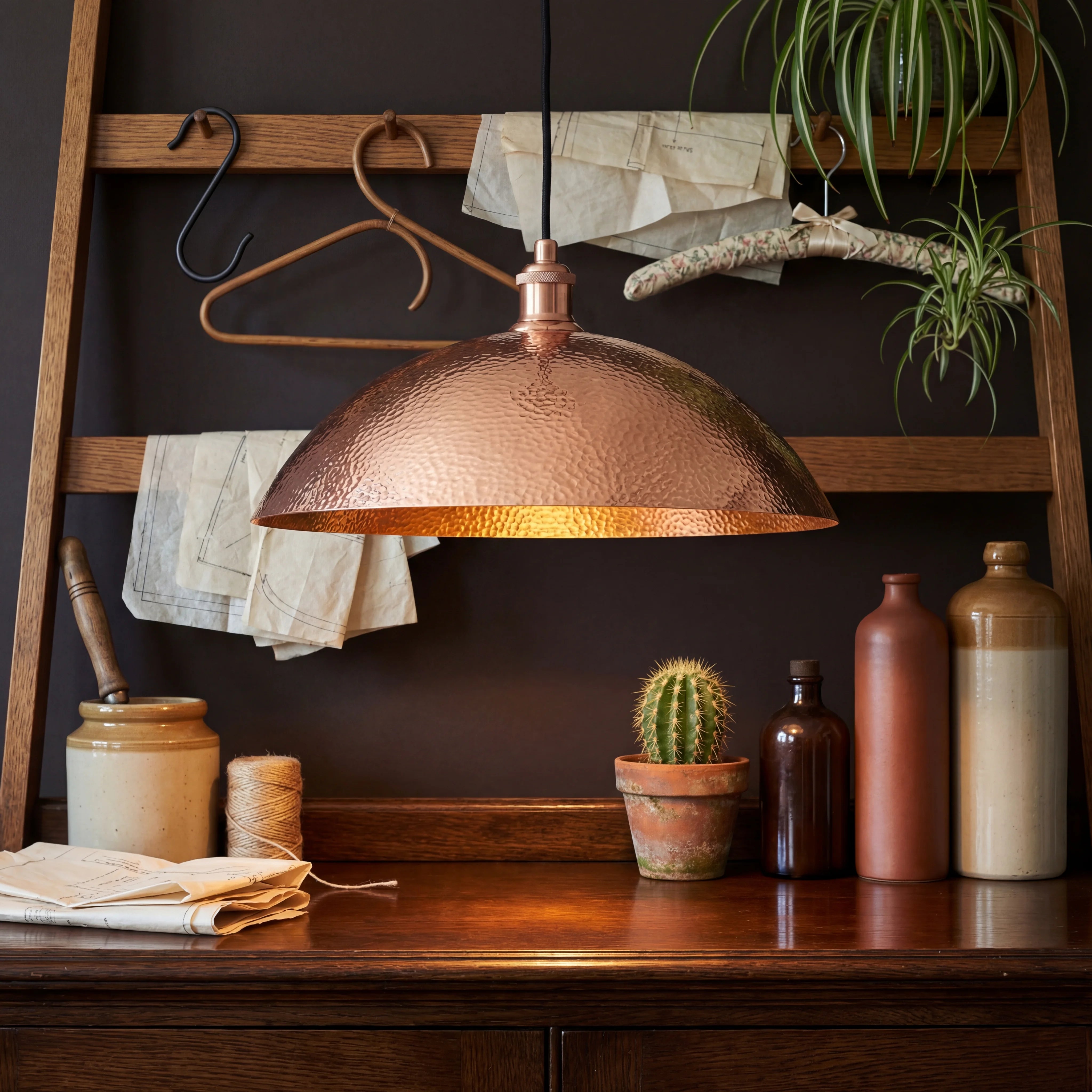 Doma Hammered Copper Pendant Lamp