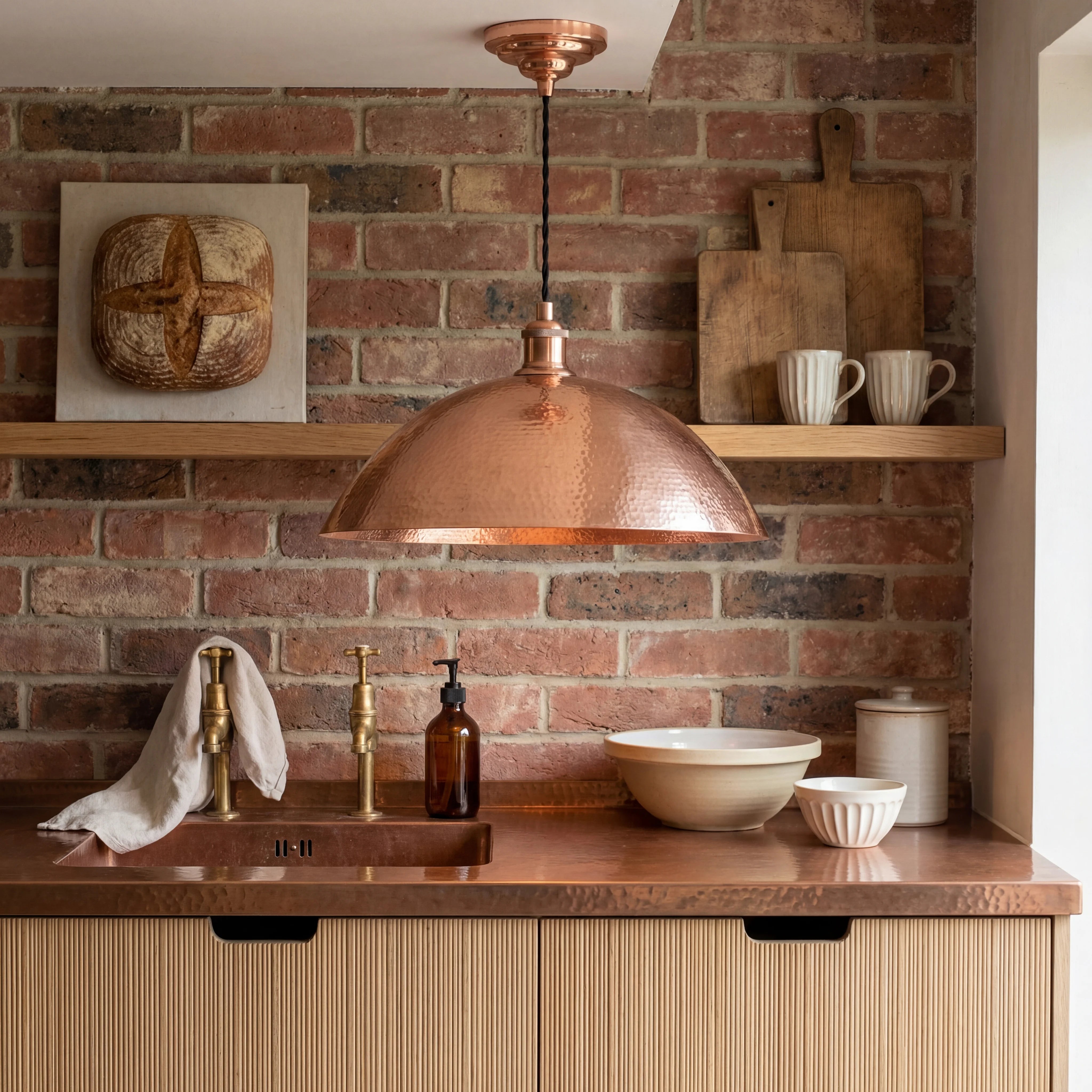 Doma Hammered Copper Pendant Lamp