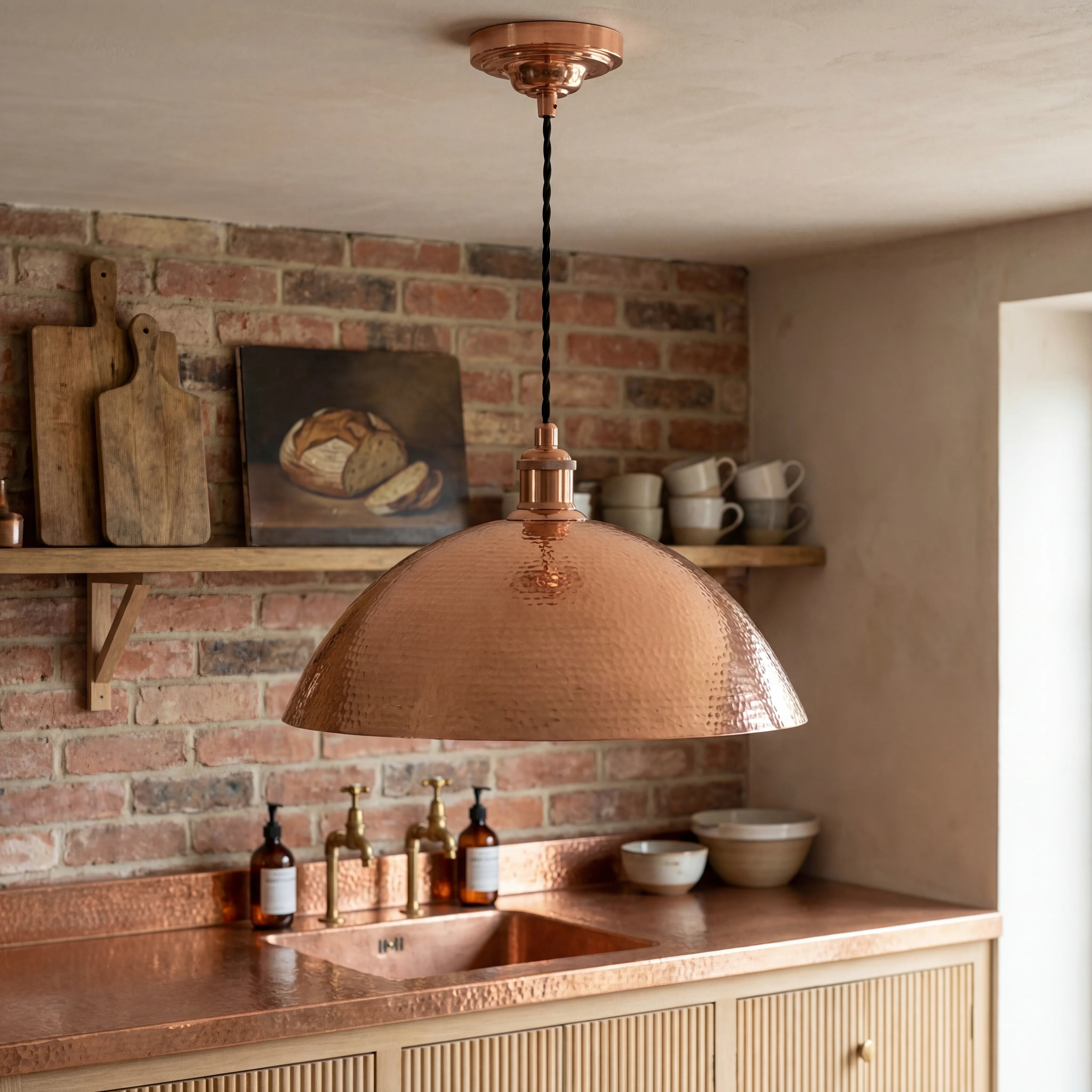 Doma Hammered Copper Pendant Lamp